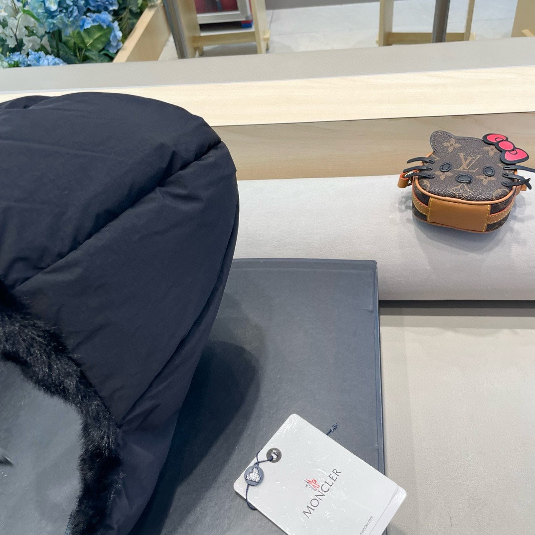 moncler东北雷锋帽秋冬季户外骑电动车防寒保暖护耳帽大头围羽绒棉帽子潮