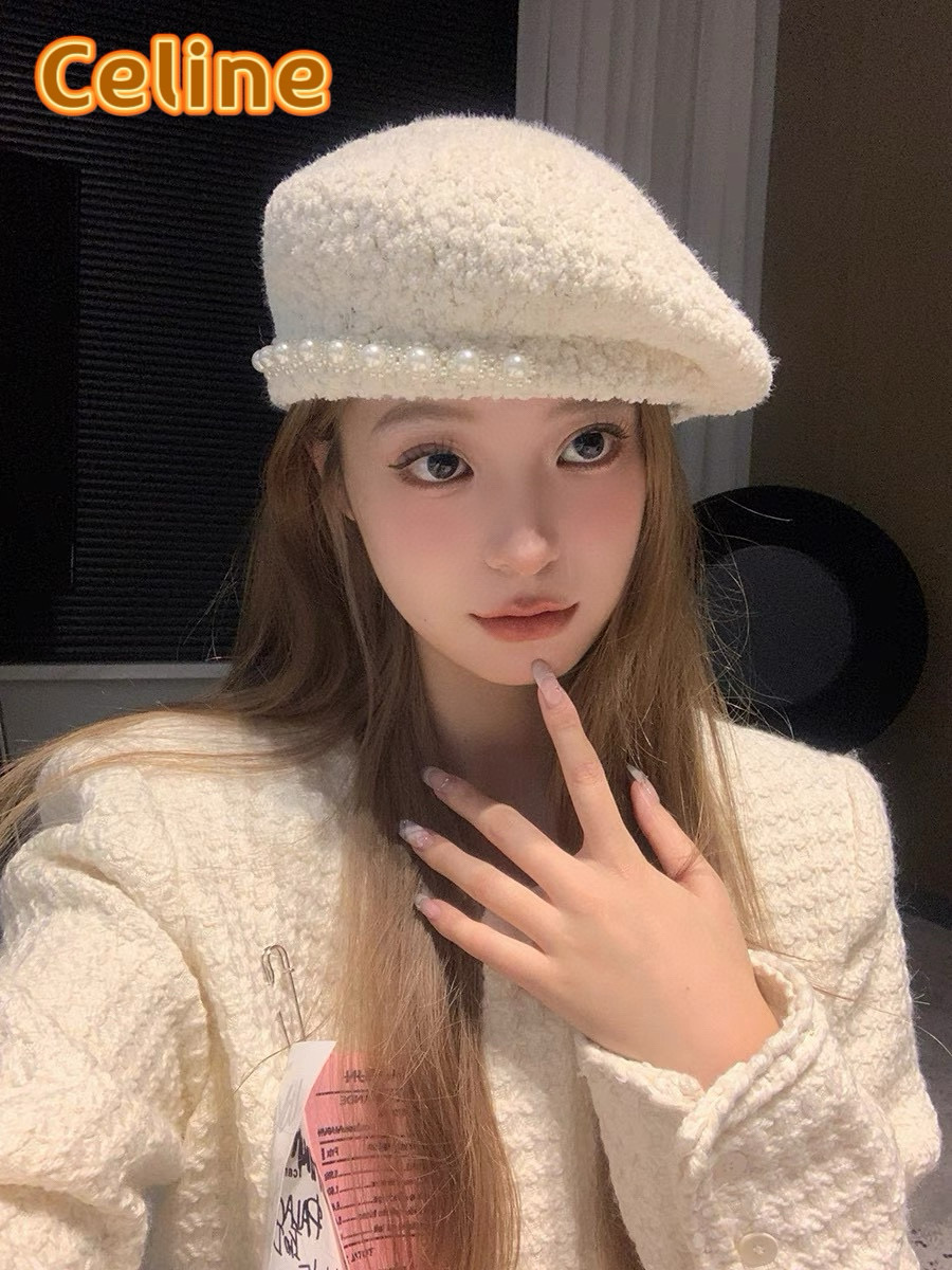NO:218961,Celine Celine celebrity temperament style ~ Retro small fragrance style pearl beret women autumn and winter fleece British style versatile top hat fisherman hat baseball hat knit hat, hat, celine, espadrilles, hats19860909塞琳Celine名媛气质款~复古小香风珍珠贝雷帽女秋冬摇粒绒英伦风百搭礼帽帽子渔夫帽棒球帽针织帽,帽子,celine,espadrilles,hats,hat