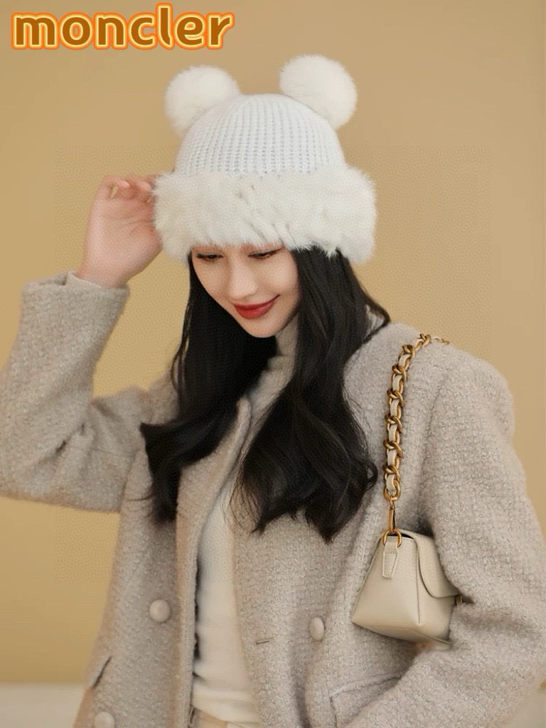 NO:218941,Moncler plush knitted hat for women winter new cold-proof and warm cute bear ear protection hat thickened velvet hat fisherman hat baseball hat knit hat, hat, christian louboutin, espadrilles, hats19860909moncler毛绒针织帽子女冬季新款防寒保暖可爱小熊护耳帽加厚加绒帽子帽子渔夫帽棒球帽针织帽,帽子,christian louboutin,espadrilles,hats,hat