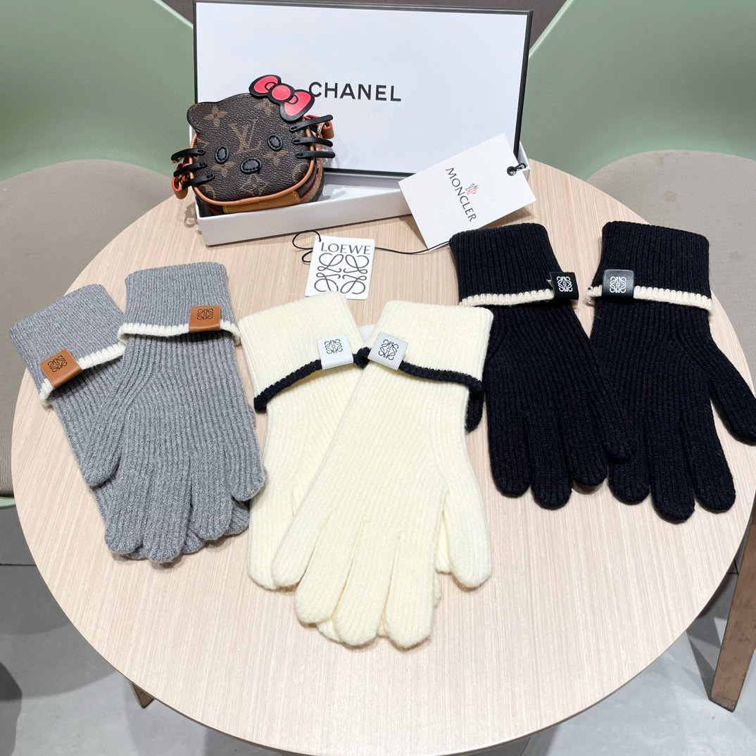 NO:294116,Luo Yiwei Korean wool knitted five-finger gloves for women in winter atmosphere warm and cold-proof fingertip cycling autumn and winter gloves, gloves, loewe, gloves19860909罗意威韩系羊毛针织五指手套女冬季氛围感保暖防寒分指可触屏骑行秋冬款手套,手套,loewe,gloves,accessory
