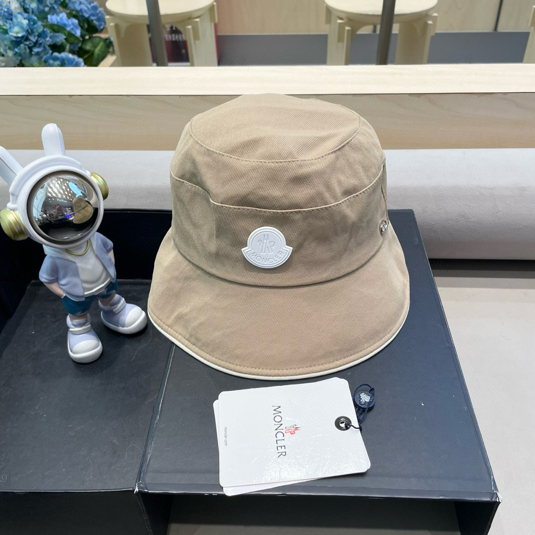  moncler撞色蝴蝶结渔夫帽女春秋新款时尚显脸小盆帽韩版宽檐百搭遮脸帽子