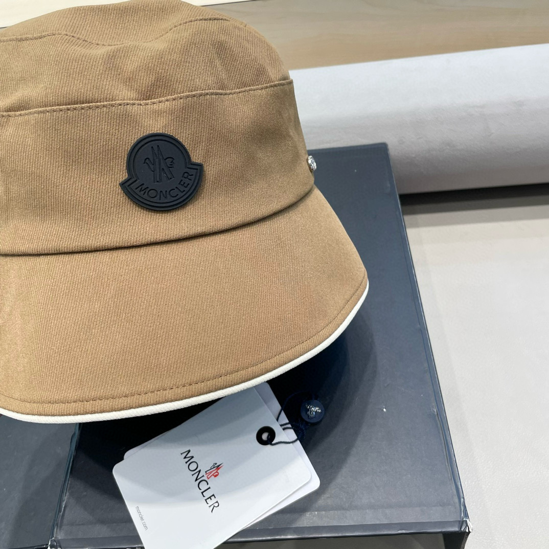  moncler撞色蝴蝶结渔夫帽女春秋新款时尚显脸小盆帽韩版宽檐百搭遮脸帽子