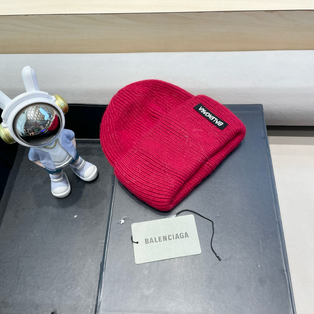 巴黎世家可爱高级感兔毛白色毛线帽子女潮韩版秋冬日系冷帽保暖套头针织帽