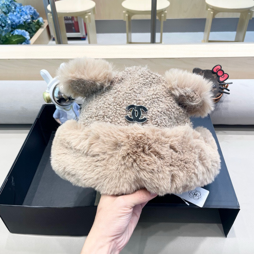 Chanel甜酷小羊羊羔毛发带甜美可爱保暖护耳耳罩女