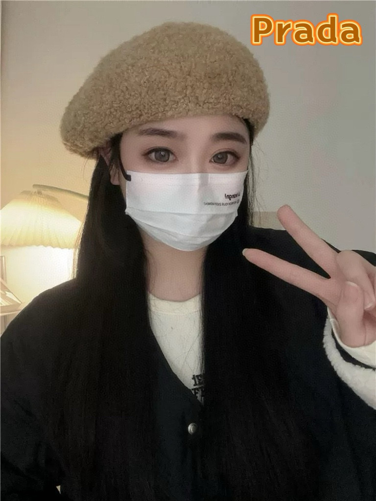 NO:219741,Prada Prada Korean new style elegant plush beret women autumn and winter casual versatile big head circumference face small painter hat fisherman hat baseball hat knit hat, hat, prada, prada, espadrilles, hats19860909普拉达Prada韩系新款优雅气质毛绒贝雷帽女秋冬季休闲百搭大头围显脸小画家帽帽子渔夫帽棒球帽针织帽,帽子,prada,prada,espadrilles,hats,hat