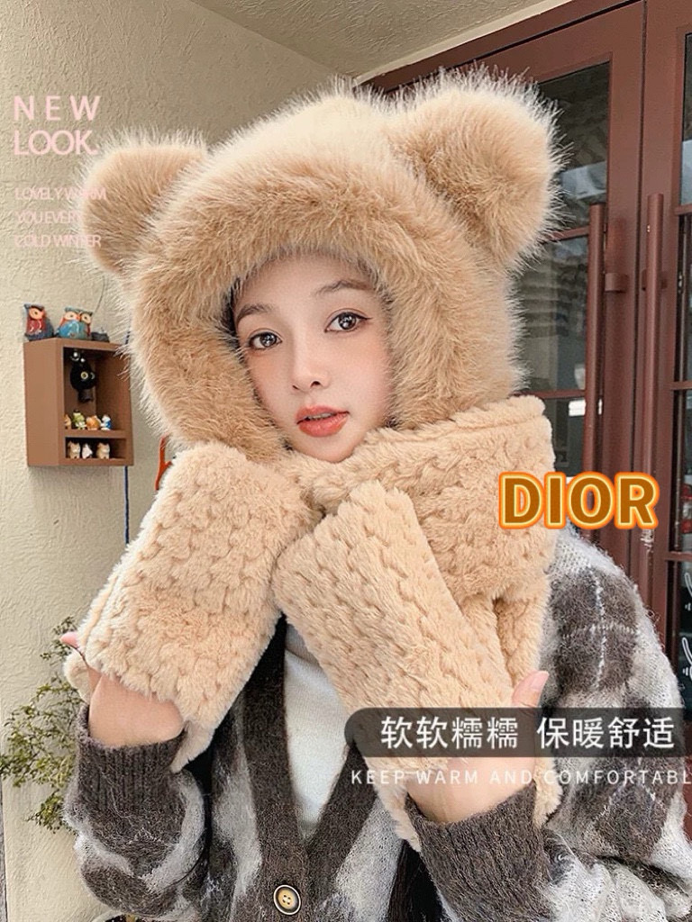 NO:219819,Dior new women's autumn and winter women's hat scarf integrated warmth and thickened cold face showing little cute bear bag head hat fisherman hat baseball hat knit hat, hat, dior, dior, espadrilles, hats19860909Dior迪奥新款女秋冬季女帽子围巾一体保暖加厚防寒显脸小可爱熊包头帽帽子渔夫帽棒球帽针织帽,帽子,dior,dior,espadrilles,hats,hat