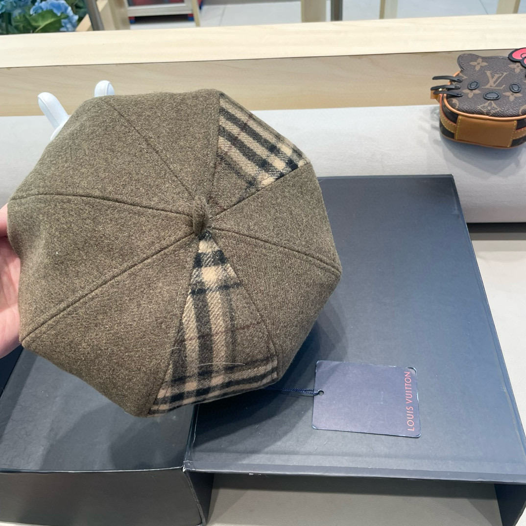 路易威登lv南湘24新款贝雷帽女秋冬显脸小画家南瓜帽春秋冬百搭 复古八角帽
