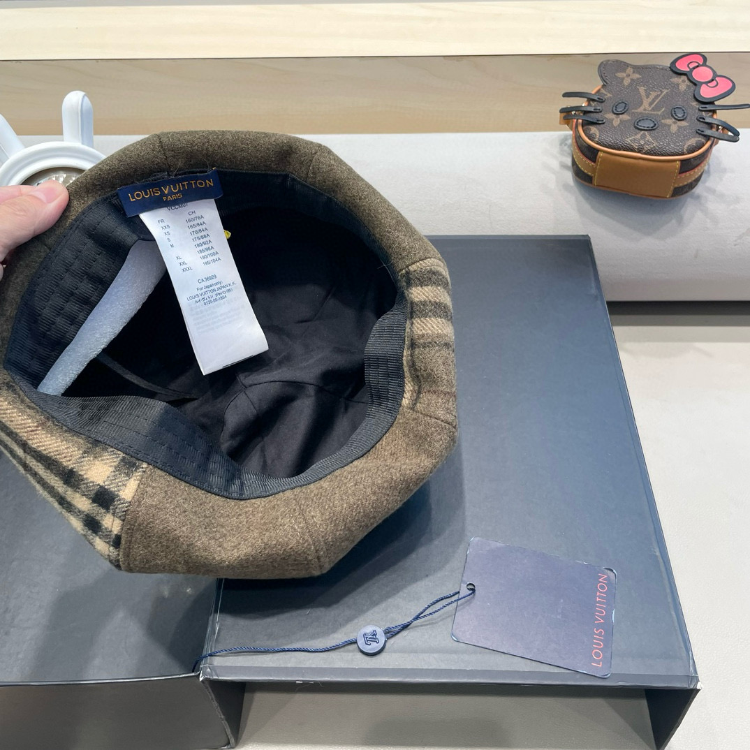 路易威登lv南湘24新款贝雷帽女秋冬显脸小画家南瓜帽春秋冬百搭 复古八角帽