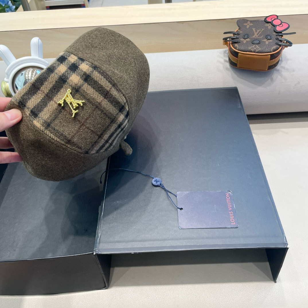 路易威登lv南湘24新款贝雷帽女秋冬显脸小画家南瓜帽春秋冬百搭 复古八角帽
