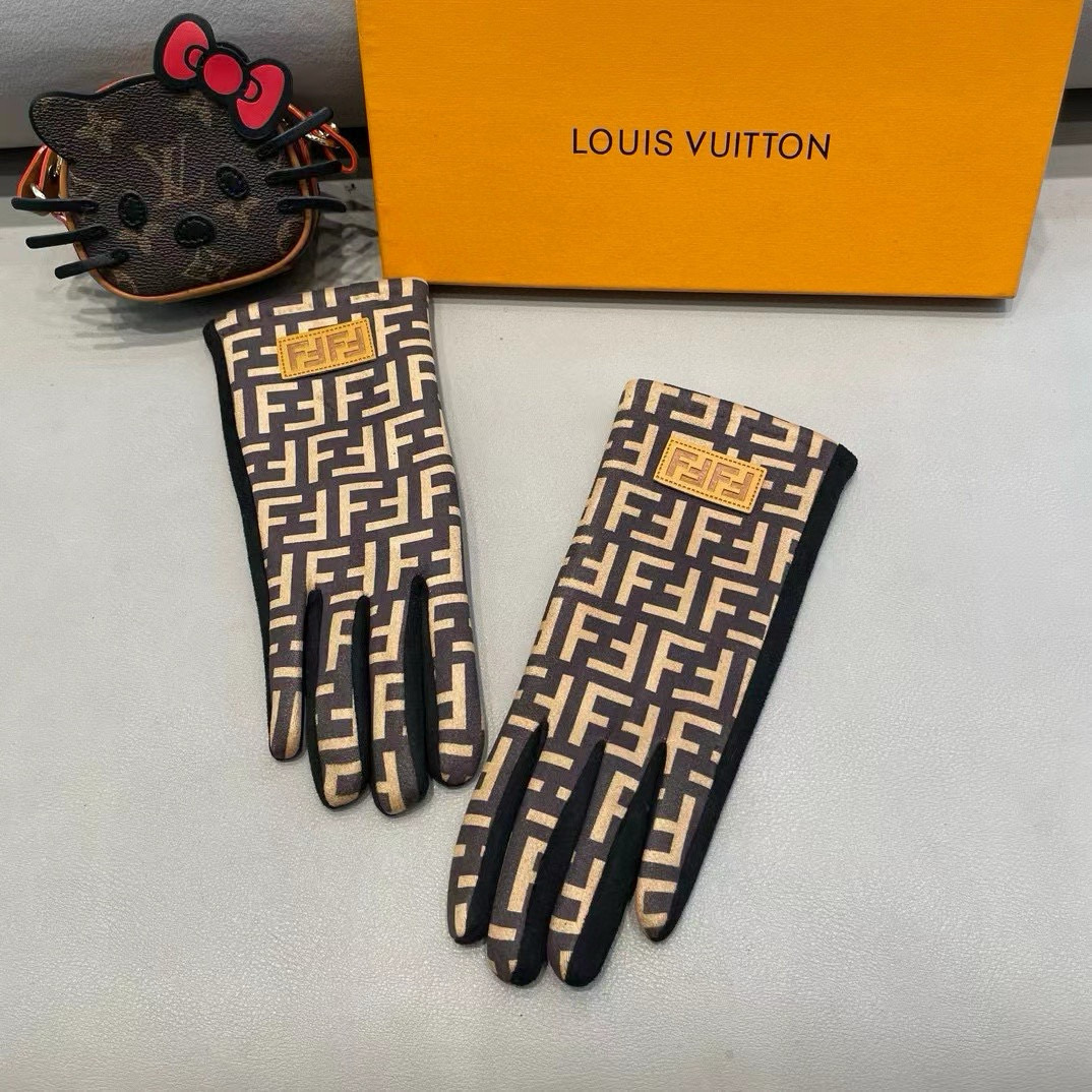 “Fendi Wool-Shield Gloves: Warm F-F Letter Design for Autumn and Winter” - 图片 6