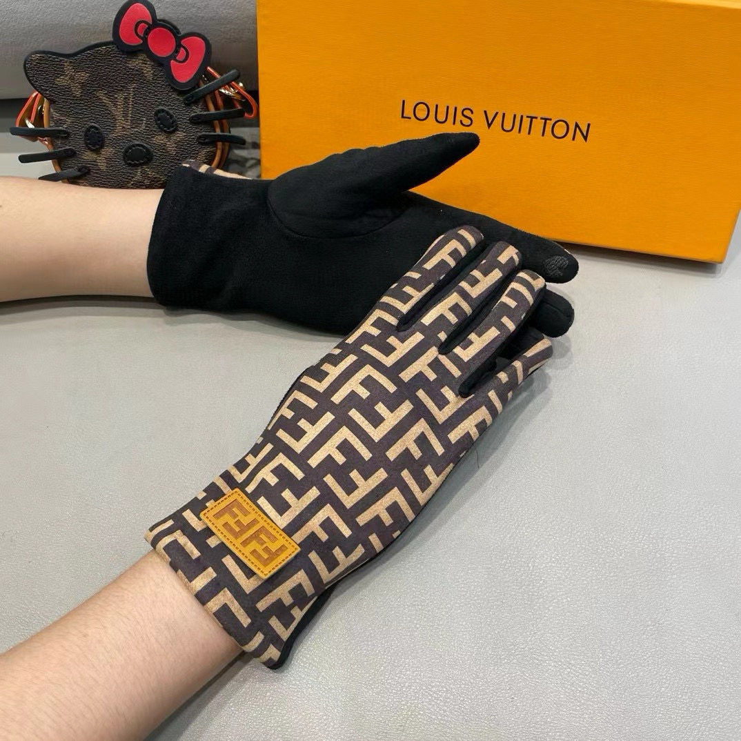 “Fendi Wool-Shield Gloves: Warm F-F Letter Design for Autumn and Winter” - 图片 5