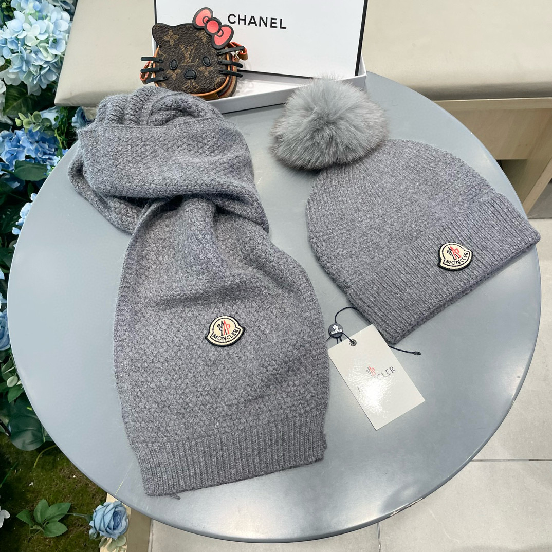 “Classic Wool Rabbit Hat and Scarf Set for Warmth and Style” - 图片 6