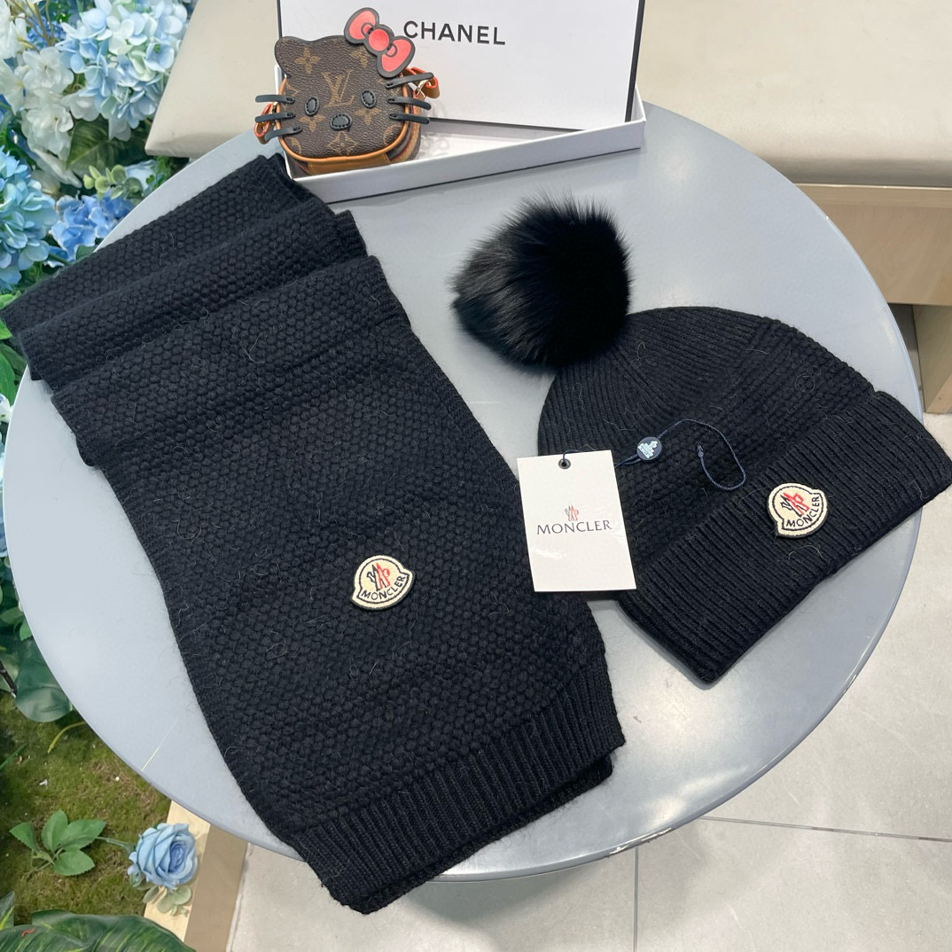 “Classic Wool Rabbit Hat and Scarf Set for Warmth and Style” - 图片 4