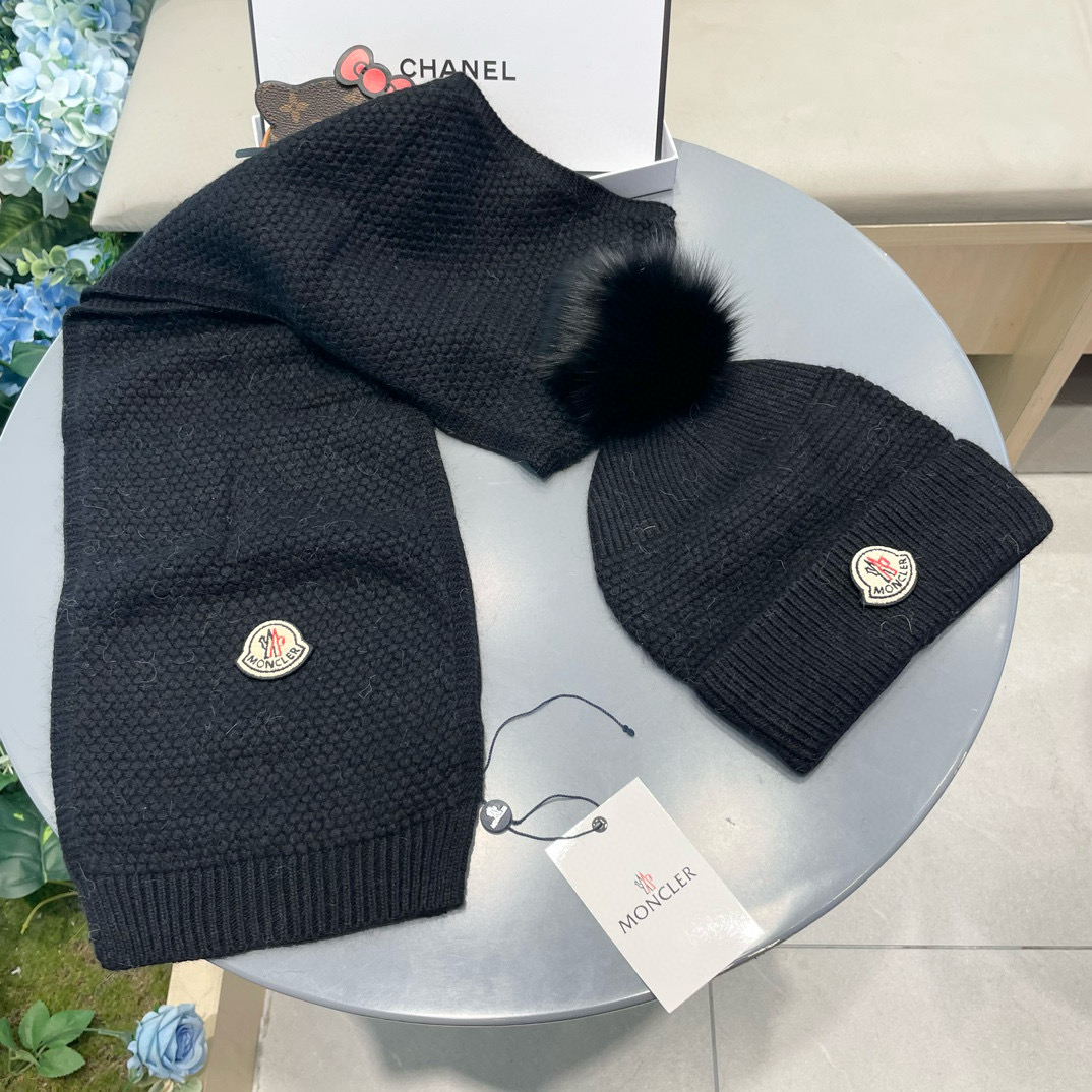 “Classic Wool Rabbit Hat and Scarf Set for Warmth and Style” - 图片 3