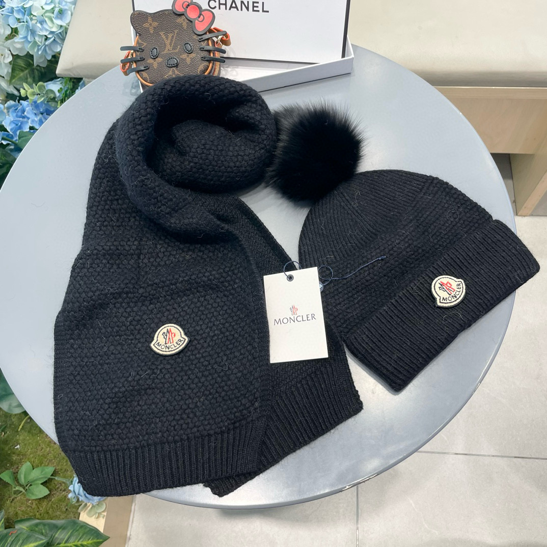“Classic Wool Rabbit Hat and Scarf Set for Warmth and Style” - 图片 5
