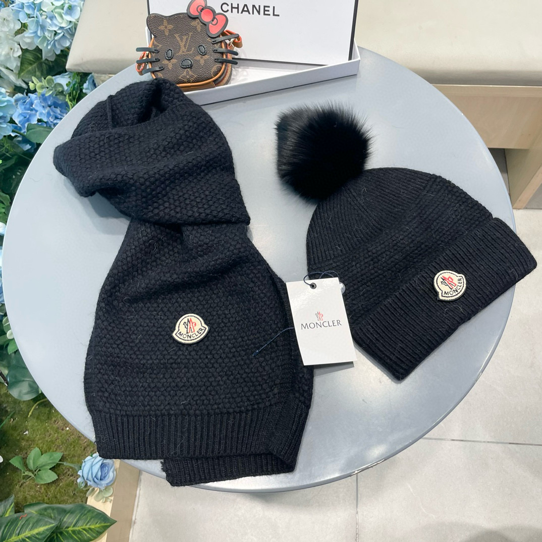 “Classic Wool Rabbit Hat and Scarf Set for Warmth and Style” - 图片 6