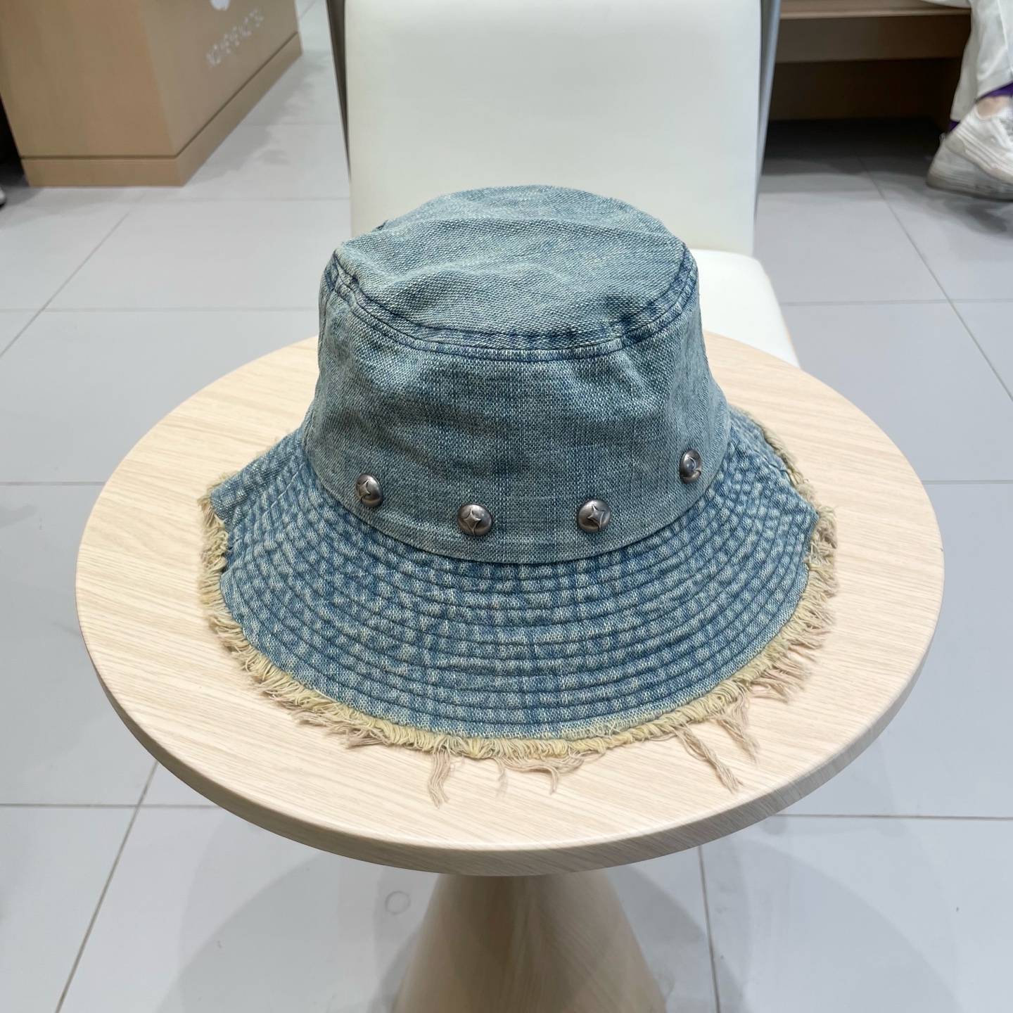 2025复古做旧毛边牛仔渔夫帽女夏季百搭大帽檐显脸小防晒遮阳帽子