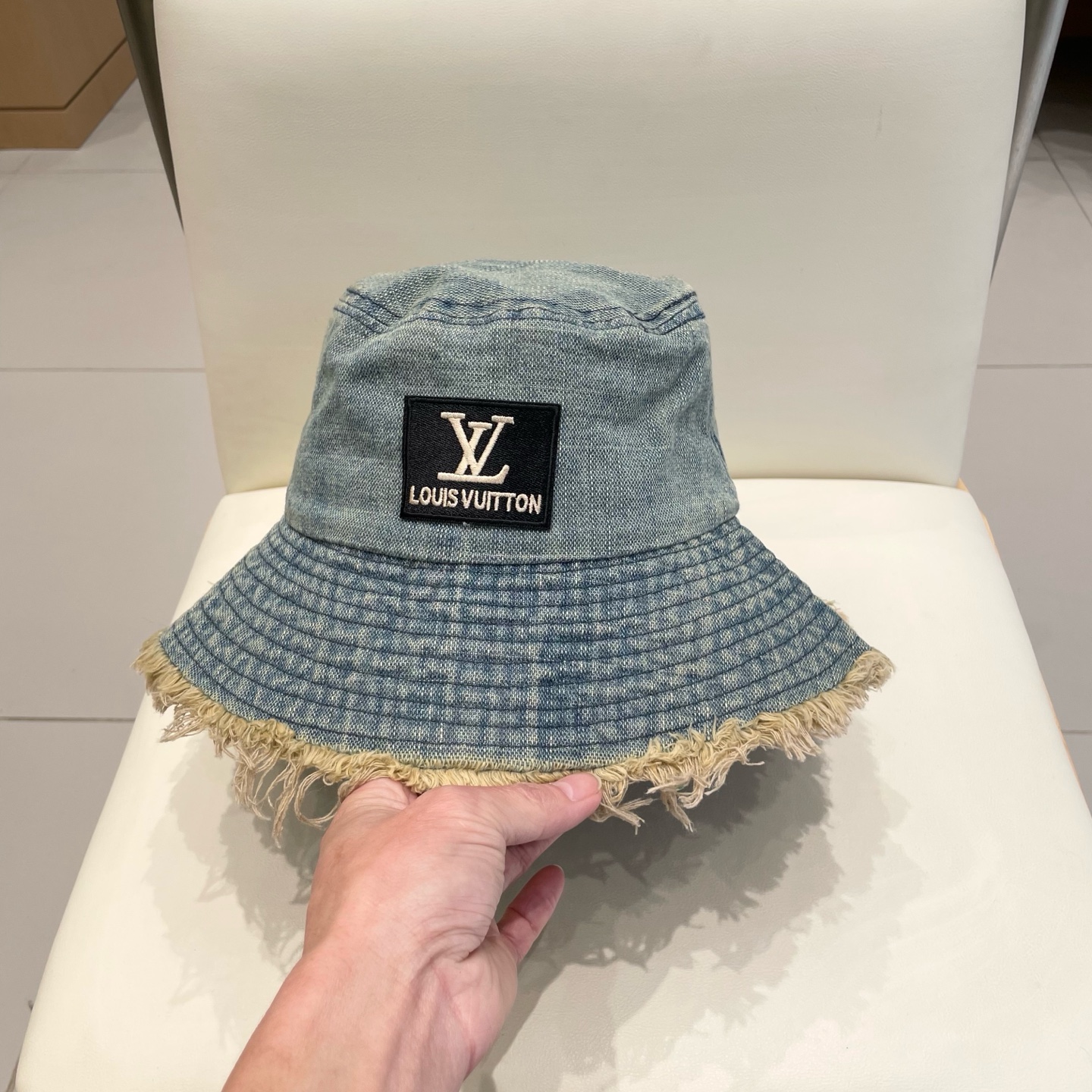  2025复古做旧毛边牛仔渔夫帽女夏季百搭大帽檐显脸小防晒遮阳帽子