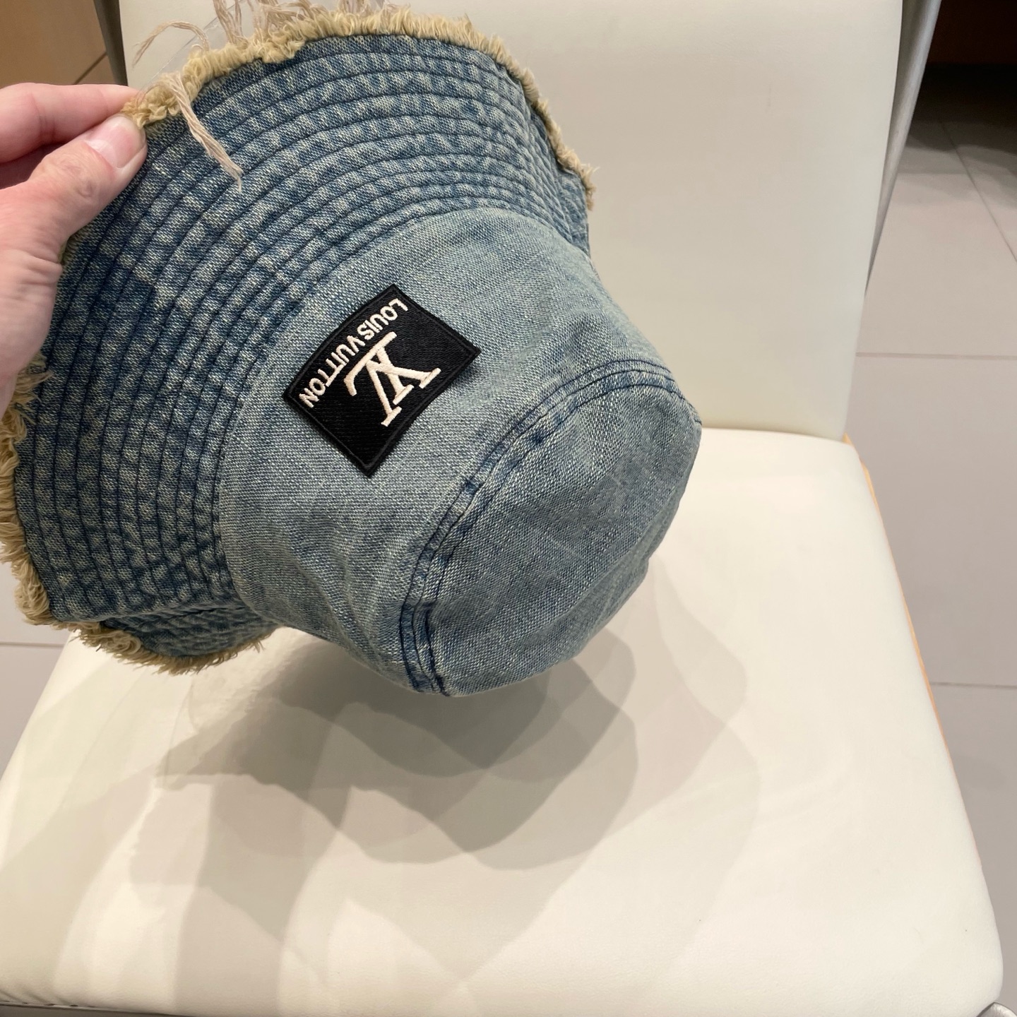  2025复古做旧毛边牛仔渔夫帽女夏季百搭大帽檐显脸小防晒遮阳帽子