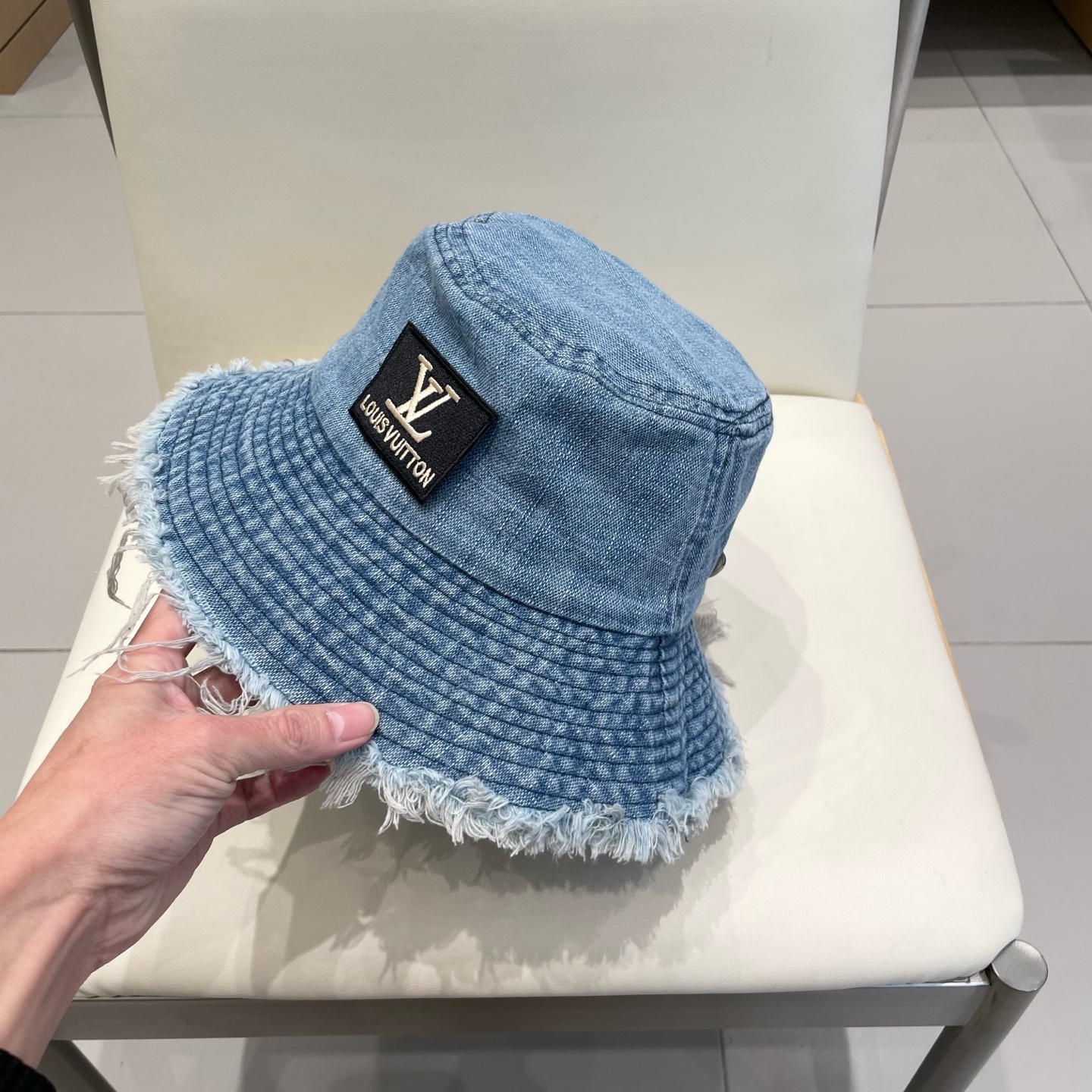  2025复古做旧毛边牛仔渔夫帽女夏季百搭大帽檐显脸小防晒遮阳帽子