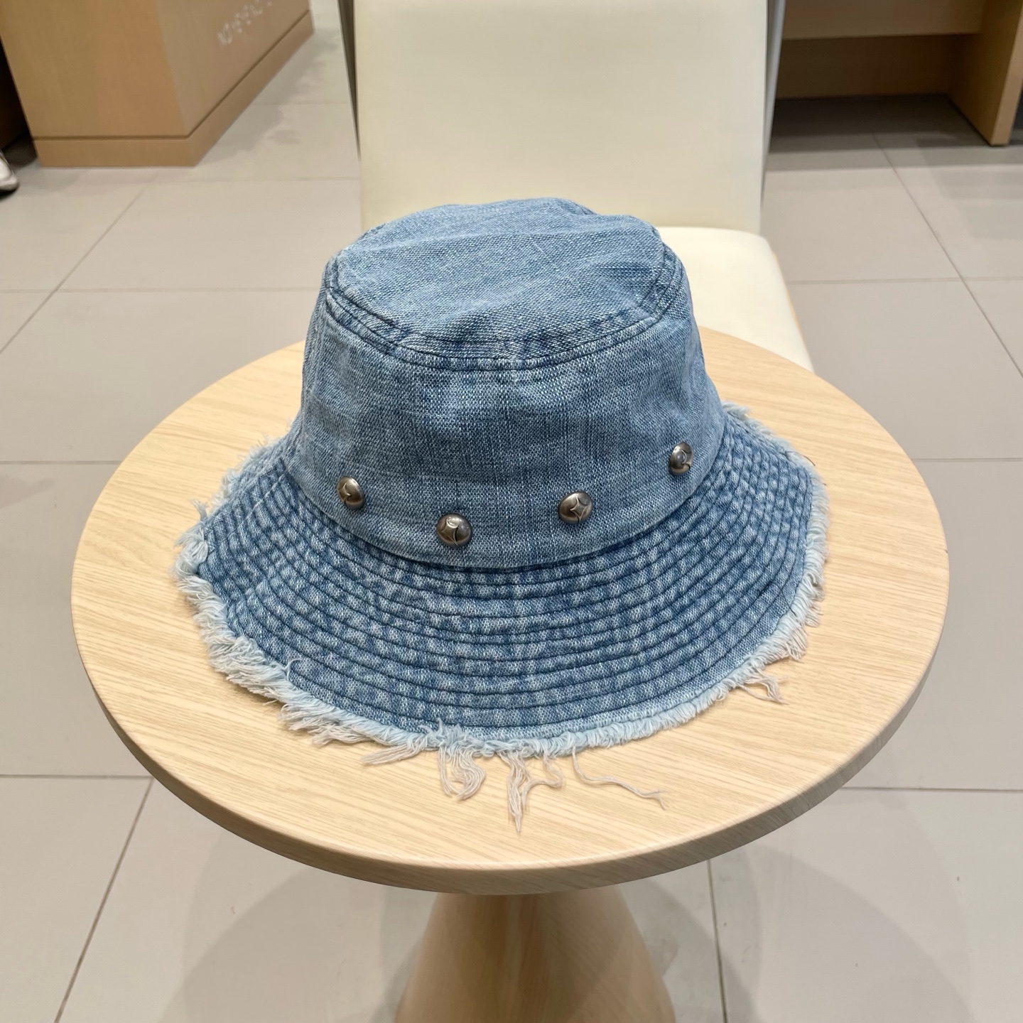  2025复古做旧毛边牛仔渔夫帽女夏季百搭大帽檐显脸小防晒遮阳帽子
