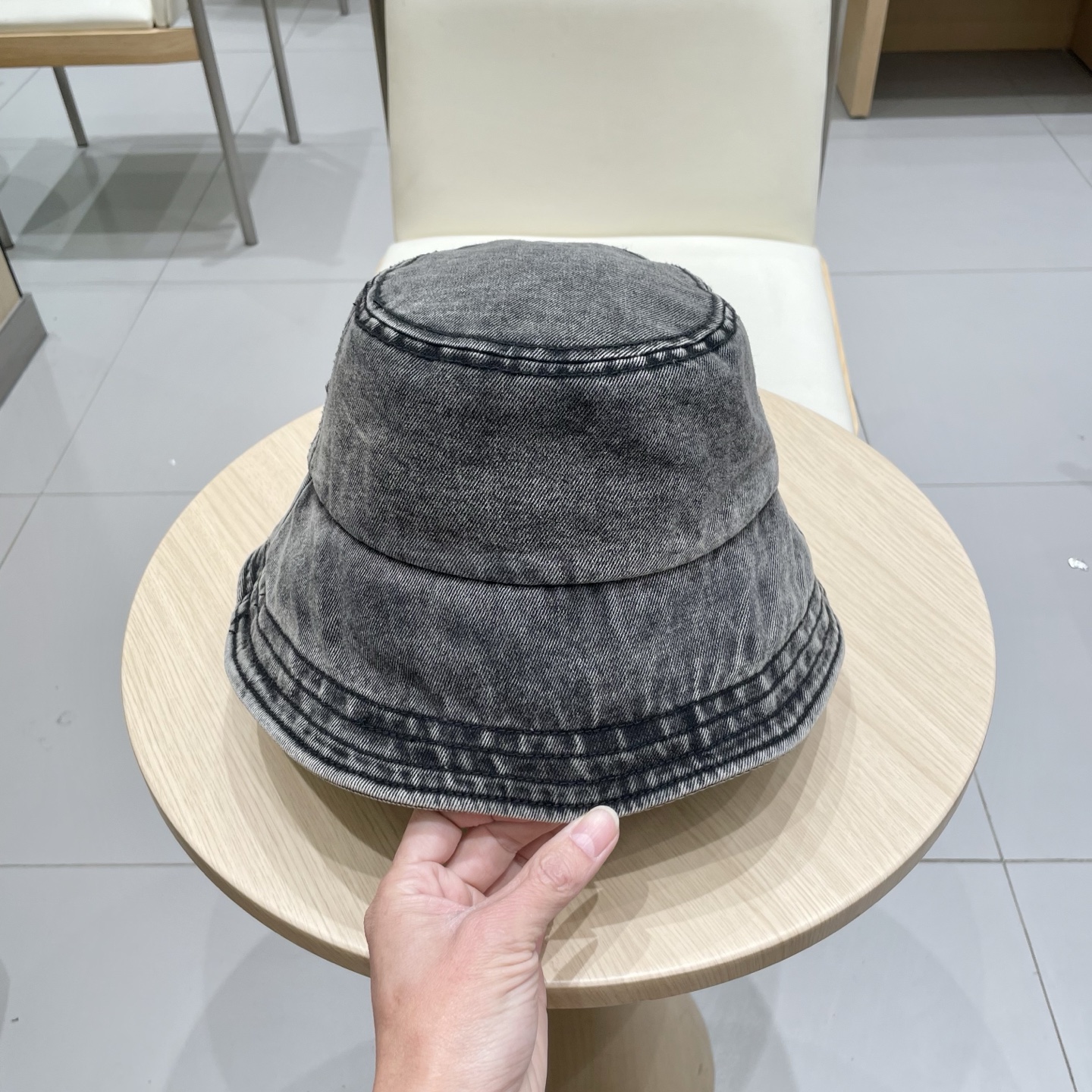   古奇Gucci渔夫帽春夏季百搭时尚牛仔水洗毛边帽子女日系防晒遮阳盆帽现货