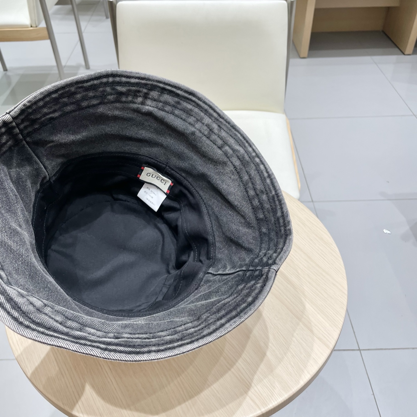   古奇Gucci渔夫帽春夏季百搭时尚牛仔水洗毛边帽子女日系防晒遮阳盆帽现货