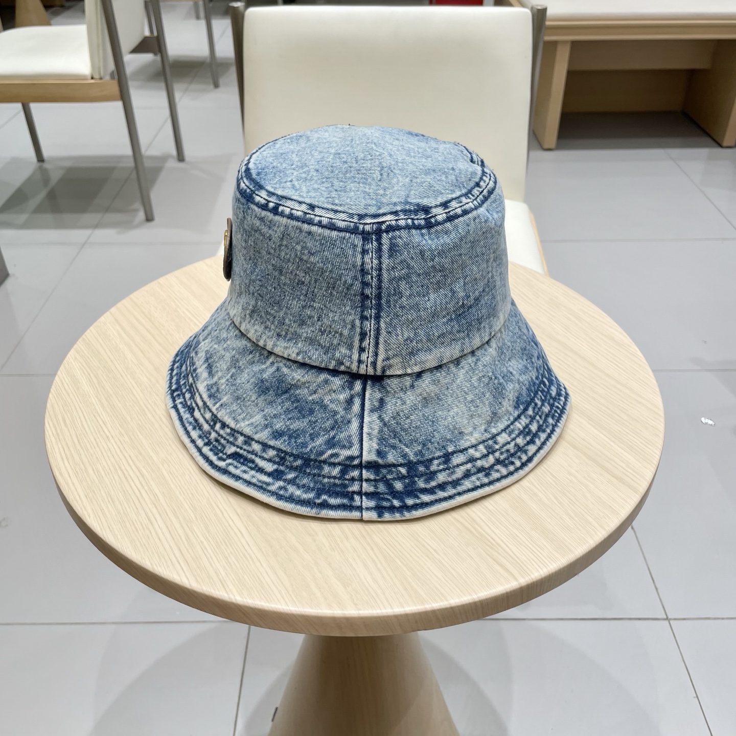   古奇Gucci渔夫帽春夏季百搭时尚牛仔水洗毛边帽子女日系防晒遮阳盆帽现货