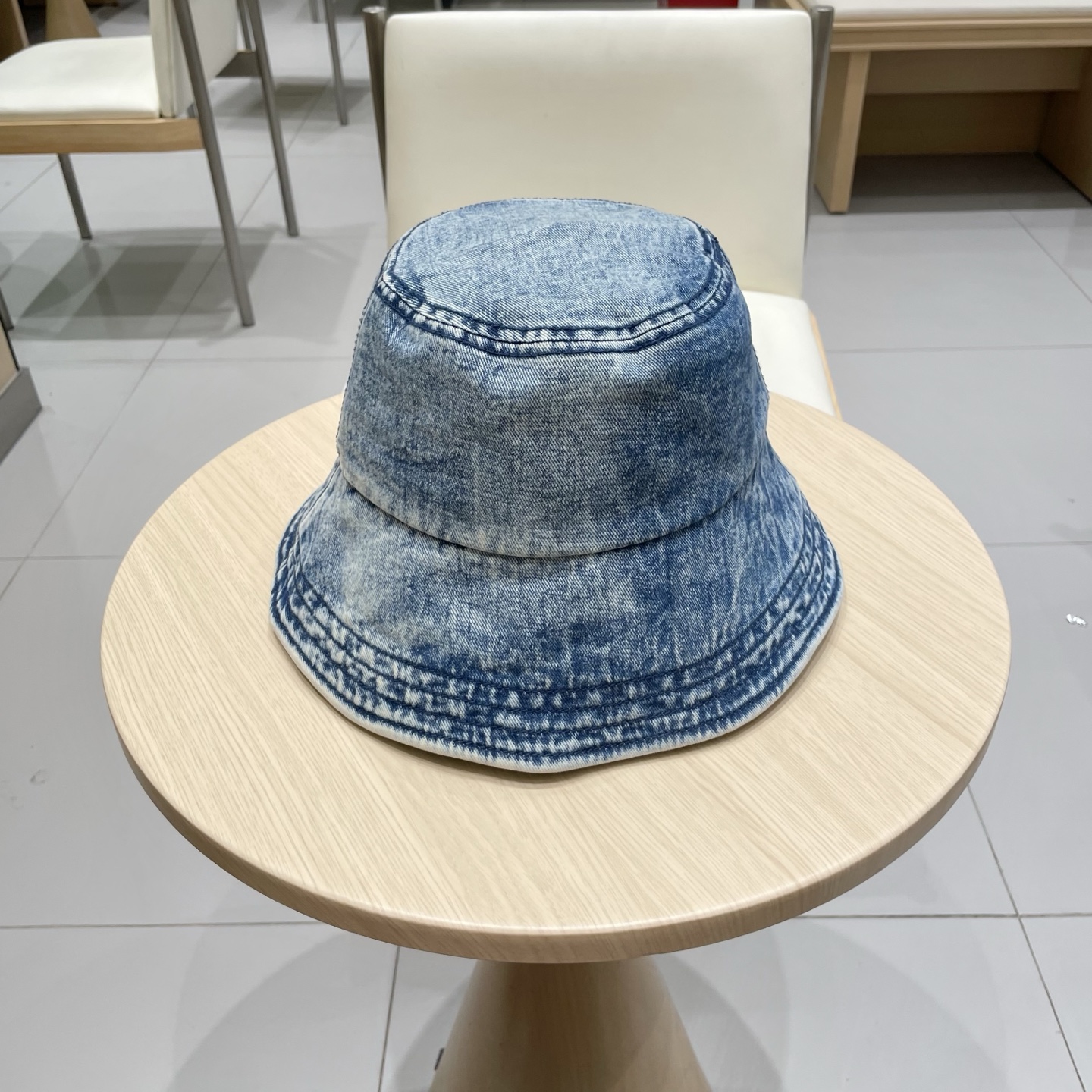   古奇Gucci渔夫帽春夏季百搭时尚牛仔水洗毛边帽子女日系防晒遮阳盆帽现货