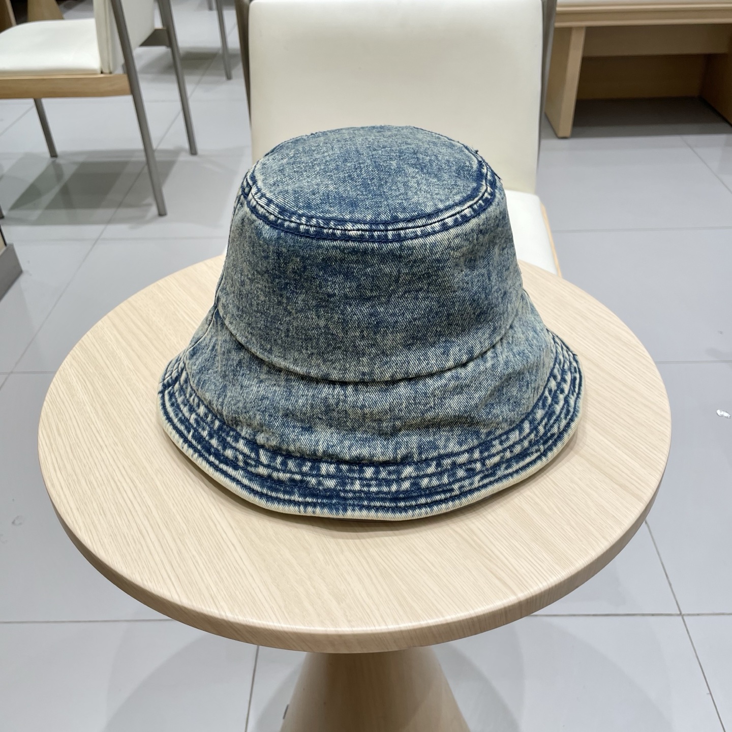   古奇Gucci渔夫帽春夏季百搭时尚牛仔水洗毛边帽子女日系防晒遮阳盆帽现货