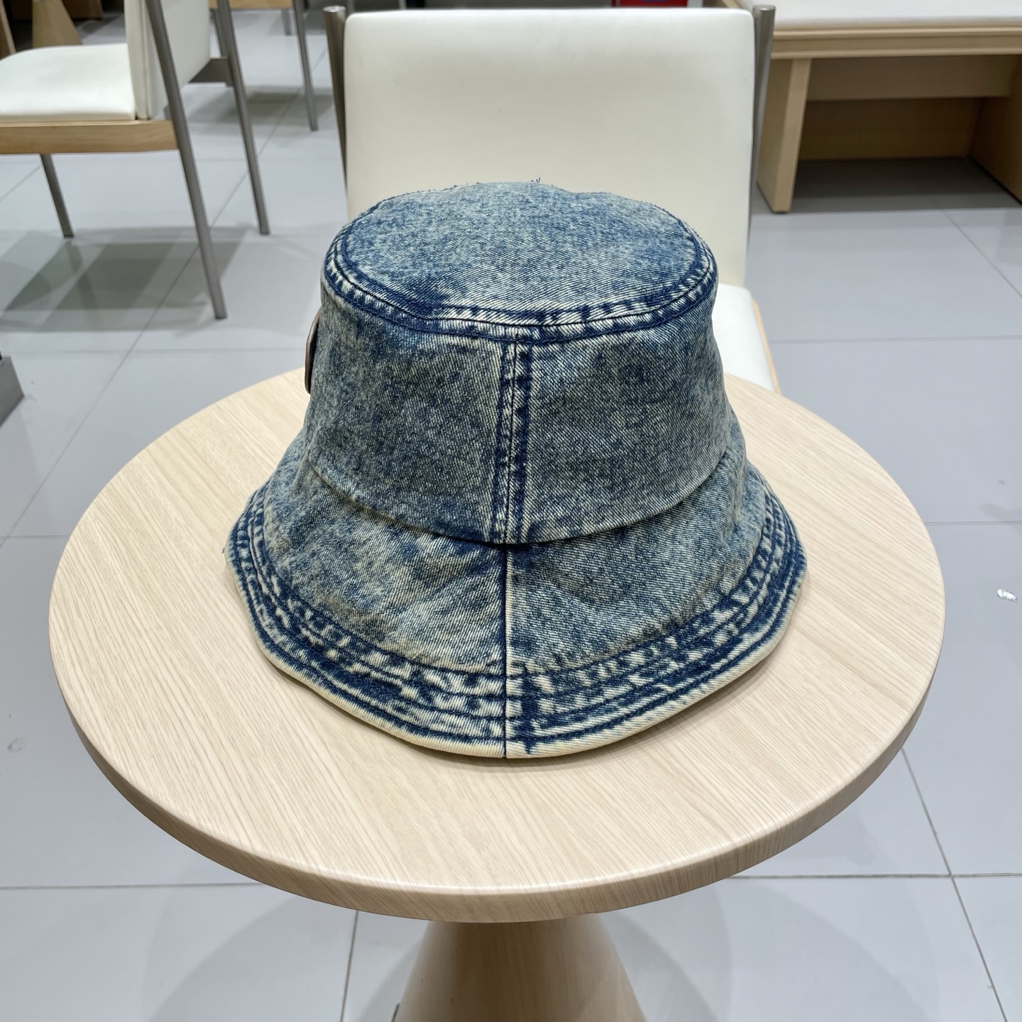   古奇Gucci渔夫帽春夏季百搭时尚牛仔水洗毛边帽子女日系防晒遮阳盆帽现货