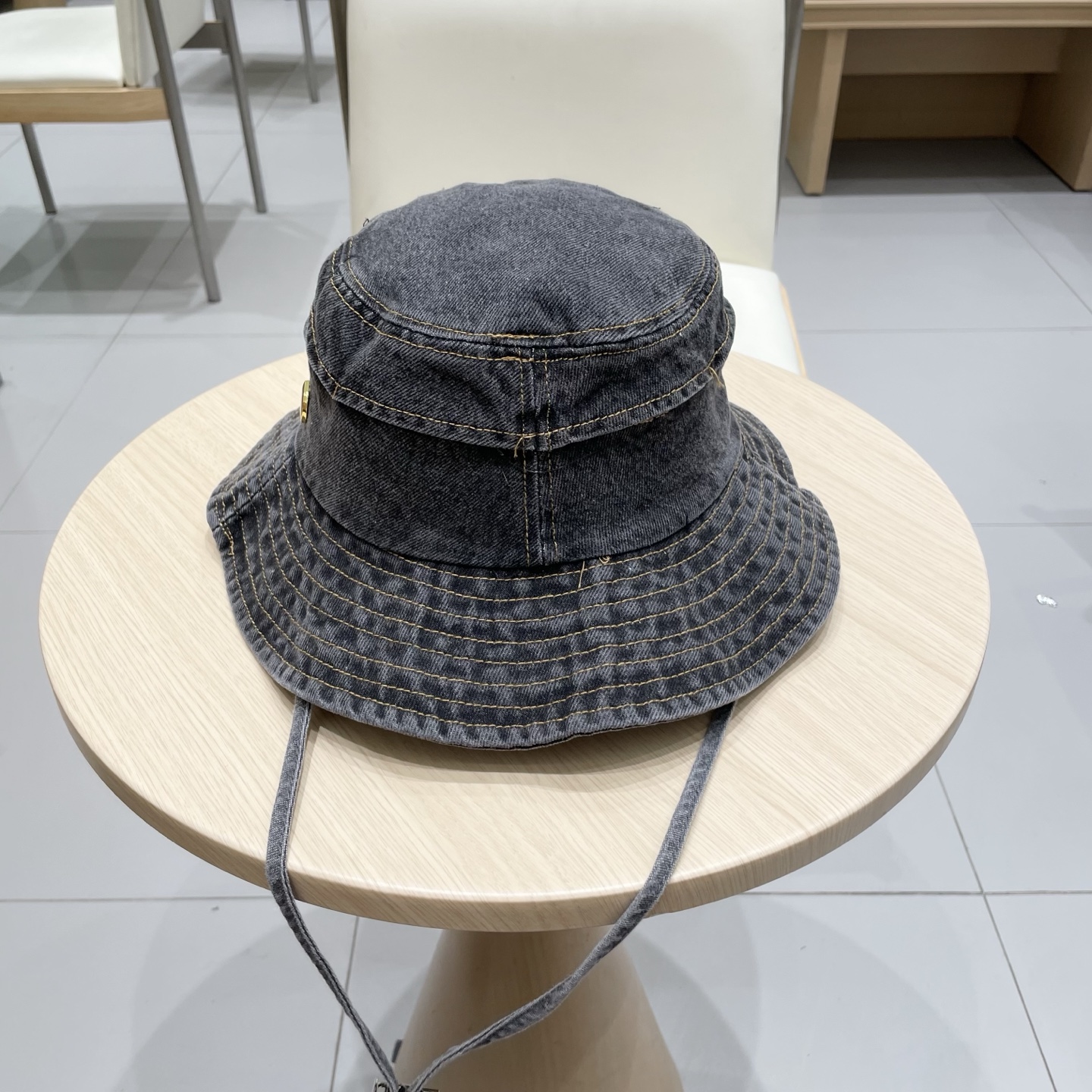  上新！路易威登 LouisVuitton日系复古水洗牛仔渔夫帽子女新款百搭显脸小大头围情侣水桶帽男生