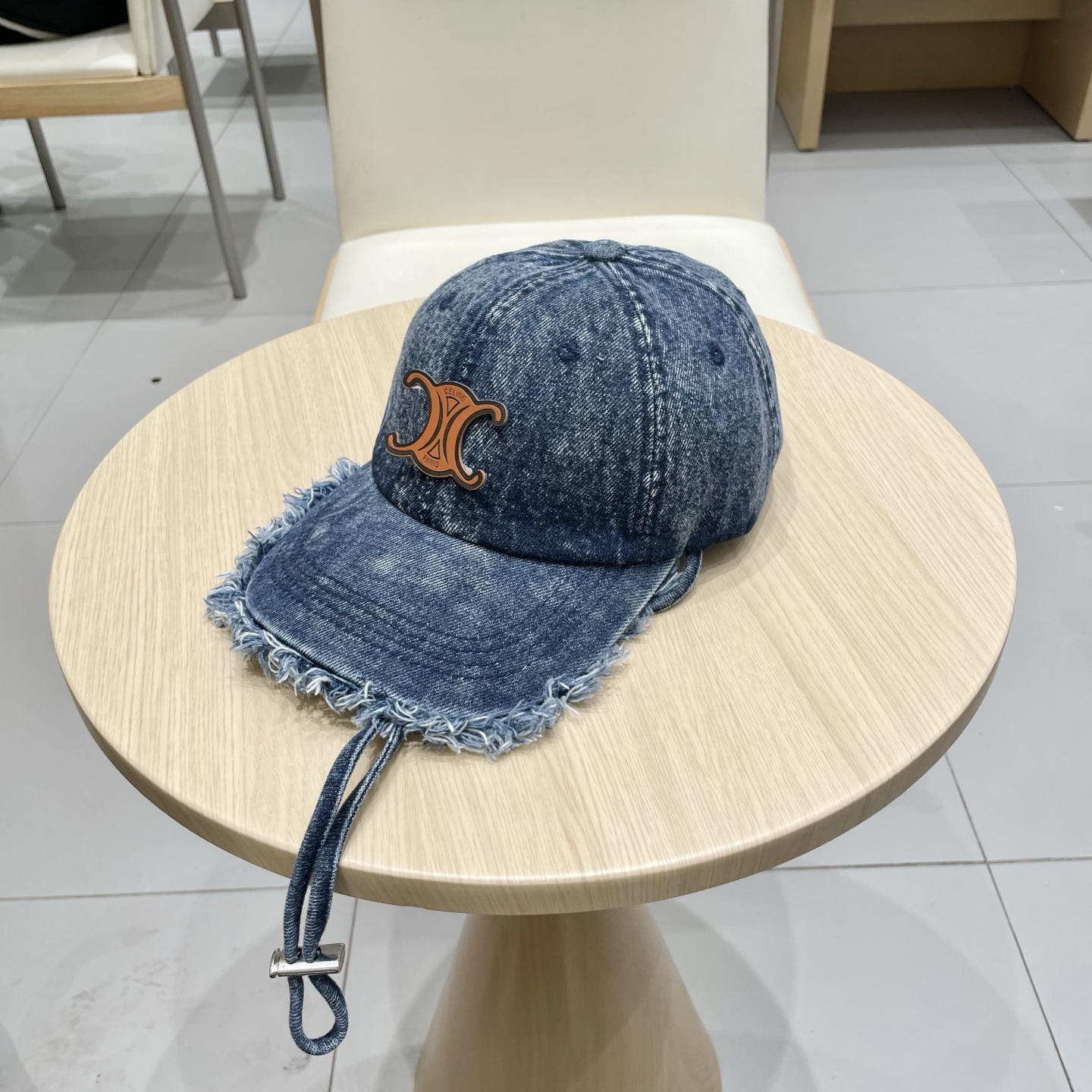  塞琳celine牛仔鸭舌帽子女洗水做旧毛边棒球帽时尚个性百搭帽子男