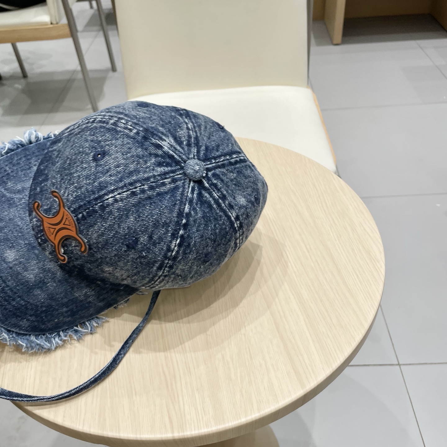  塞琳celine牛仔鸭舌帽子女洗水做旧毛边棒球帽时尚个性百搭帽子男