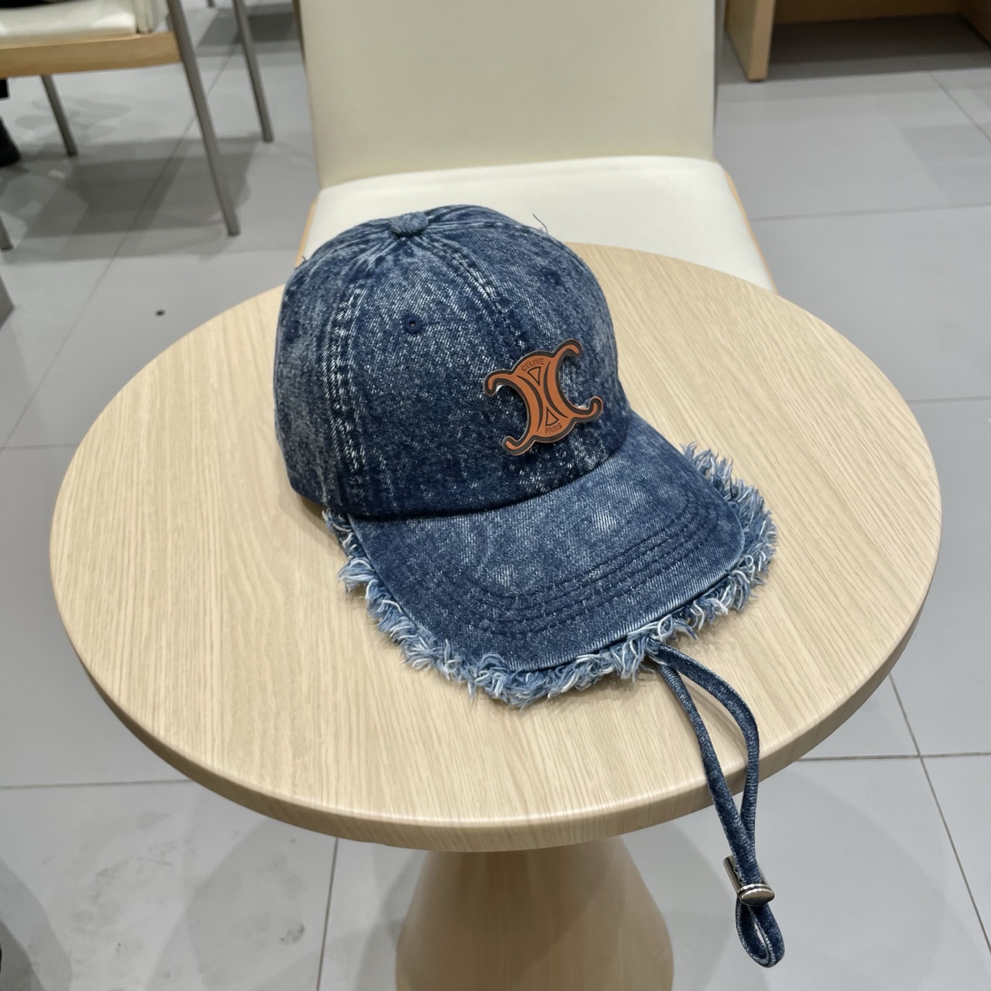  塞琳celine牛仔鸭舌帽子女洗水做旧毛边棒球帽时尚个性百搭帽子男