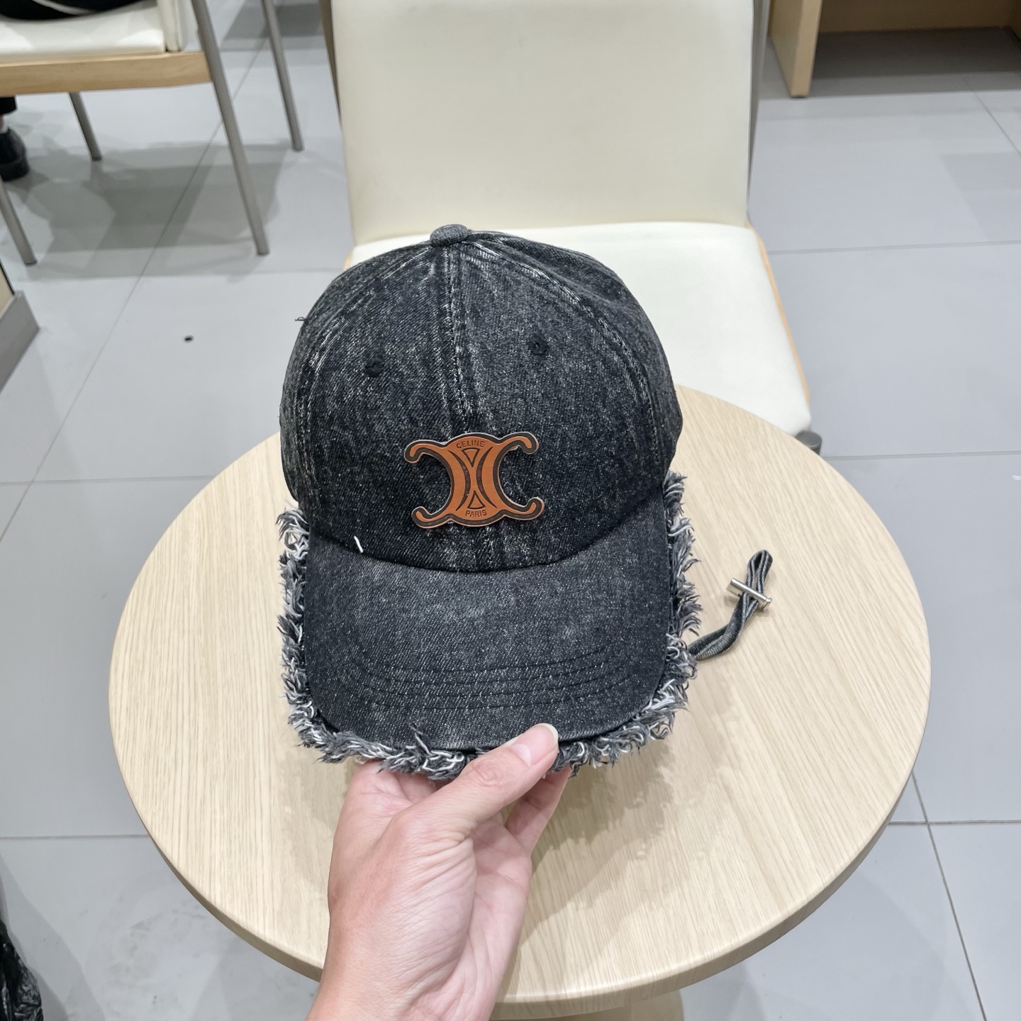  塞琳celine牛仔鸭舌帽子女洗水做旧毛边棒球帽时尚个性百搭帽子男