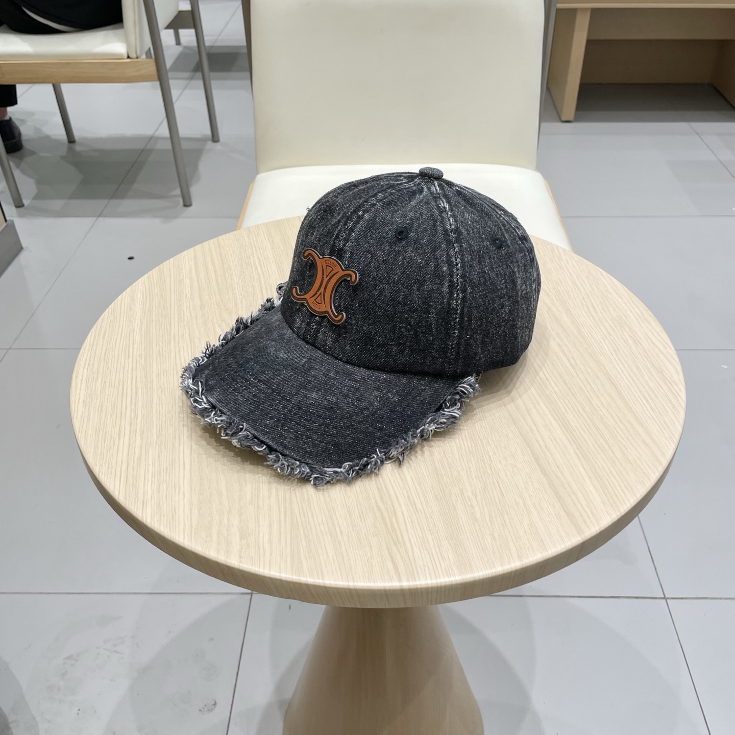  塞琳celine牛仔鸭舌帽子女洗水做旧毛边棒球帽时尚个性百搭帽子男