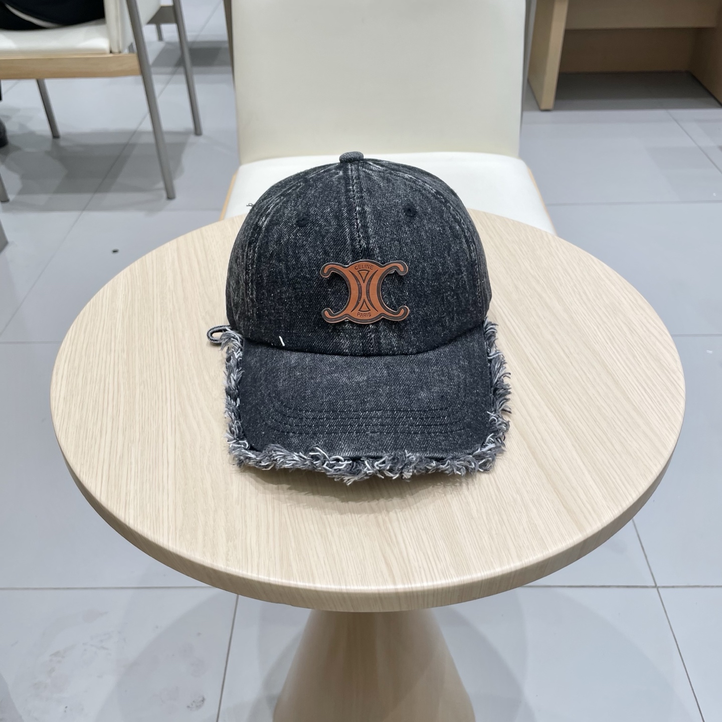  塞琳celine牛仔鸭舌帽子女洗水做旧毛边棒球帽时尚个性百搭帽子男