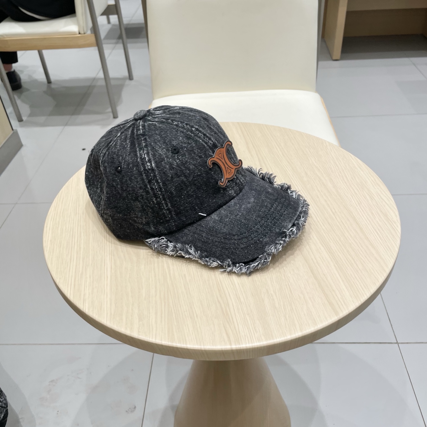  塞琳celine牛仔鸭舌帽子女洗水做旧毛边棒球帽时尚个性百搭帽子男