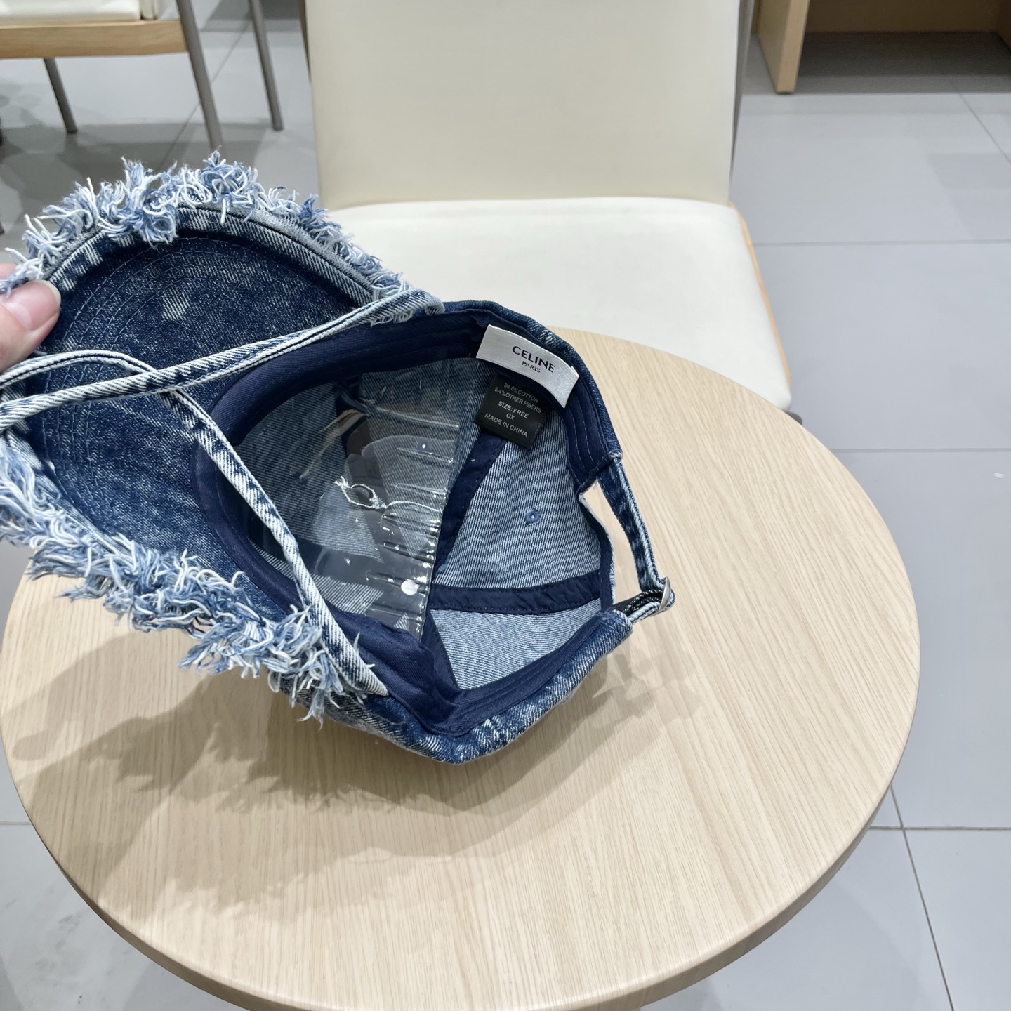  塞琳celine牛仔鸭舌帽子女洗水做旧毛边棒球帽时尚个性百搭帽子男