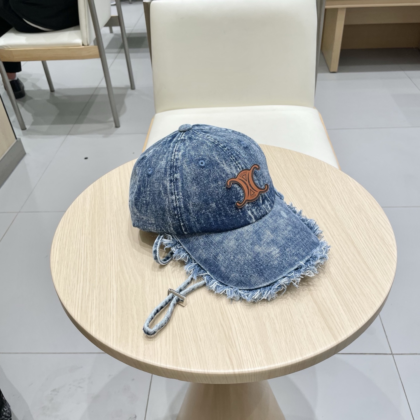  塞琳celine牛仔鸭舌帽子女洗水做旧毛边棒球帽时尚个性百搭帽子男