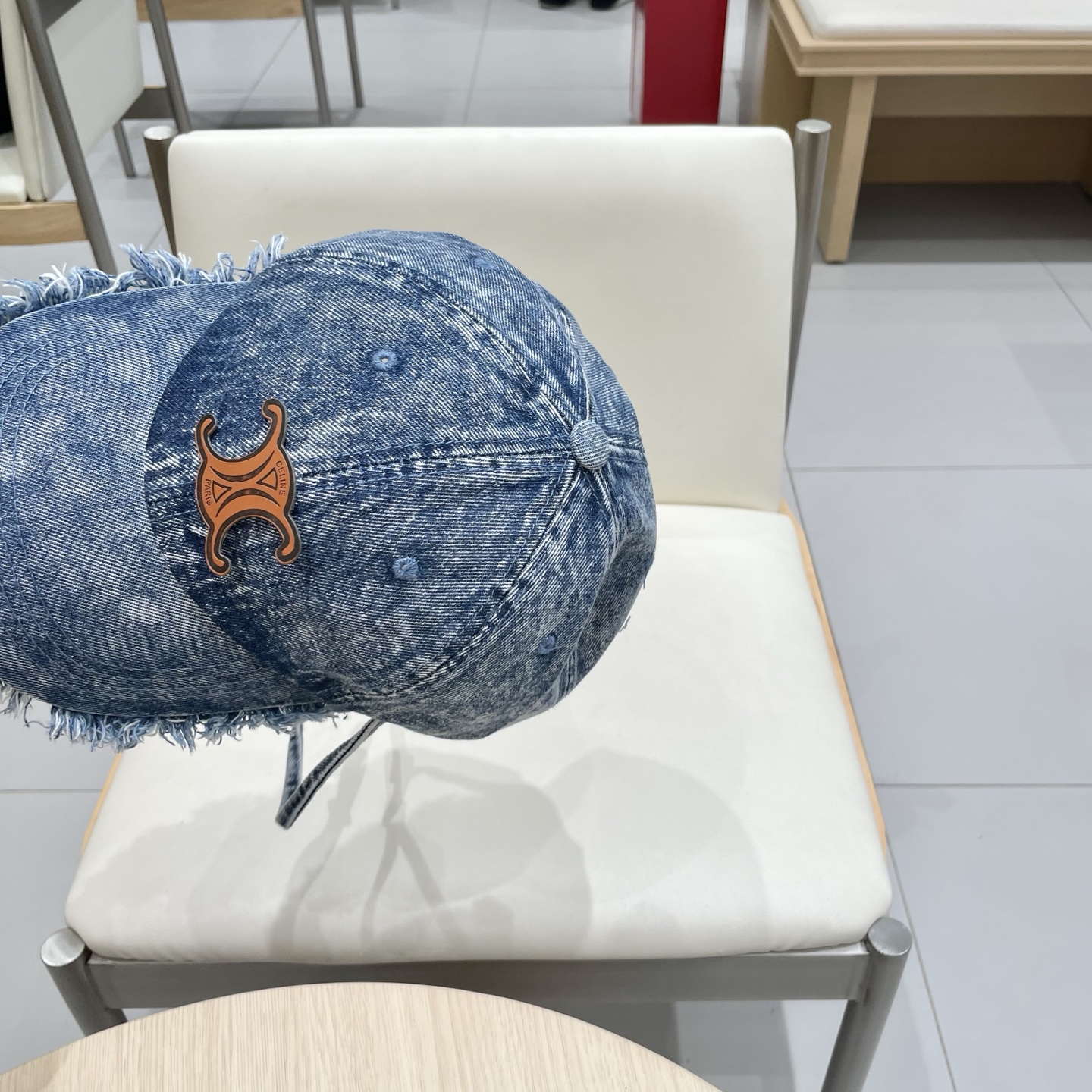  塞琳celine牛仔鸭舌帽子女洗水做旧毛边棒球帽时尚个性百搭帽子男