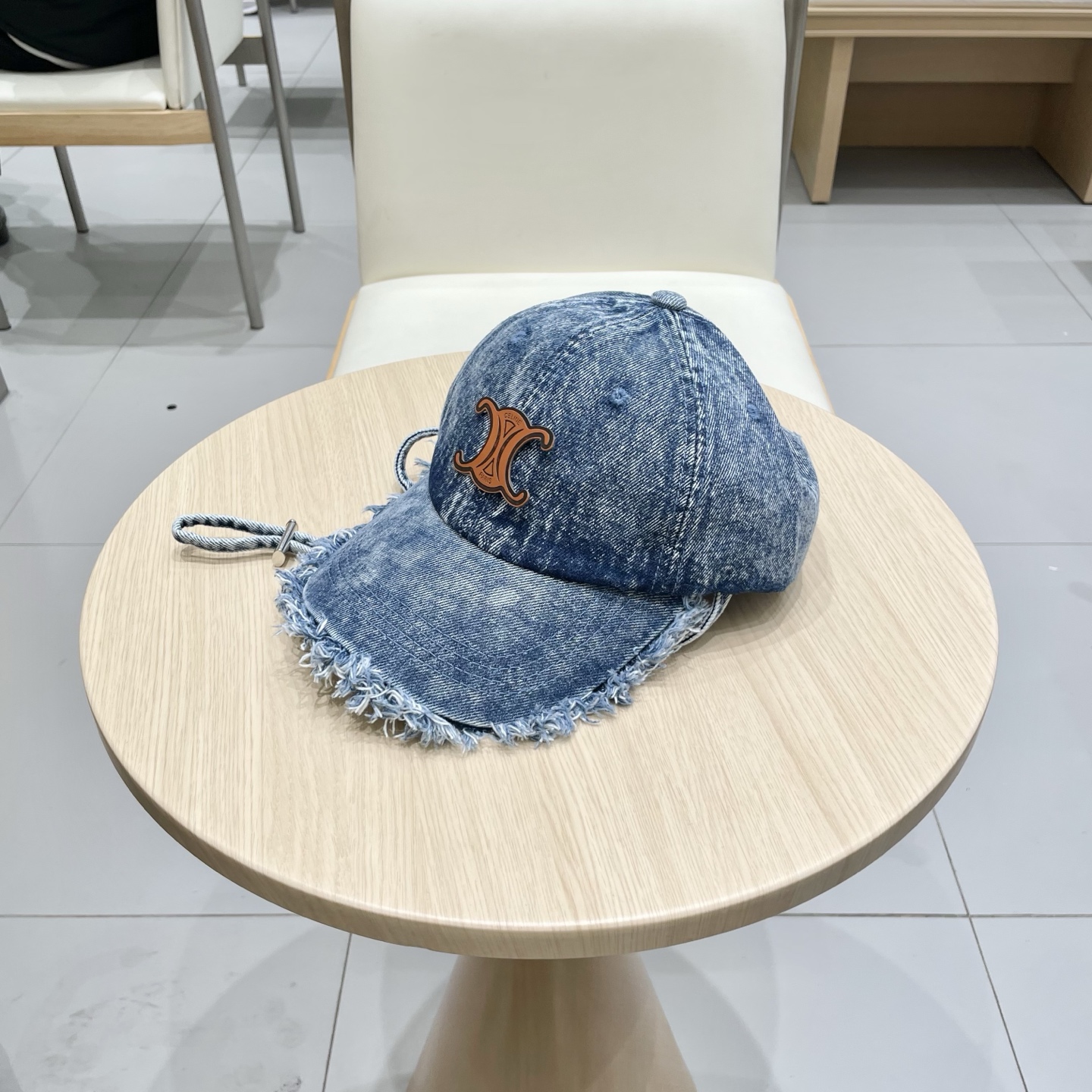  塞琳celine牛仔鸭舌帽子女洗水做旧毛边棒球帽时尚个性百搭帽子男