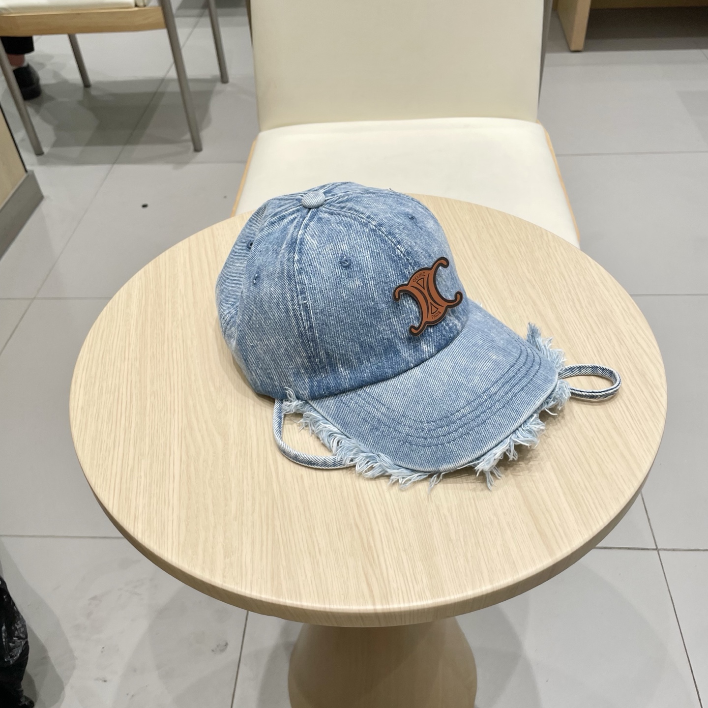  塞琳celine牛仔鸭舌帽子女洗水做旧毛边棒球帽时尚个性百搭帽子男