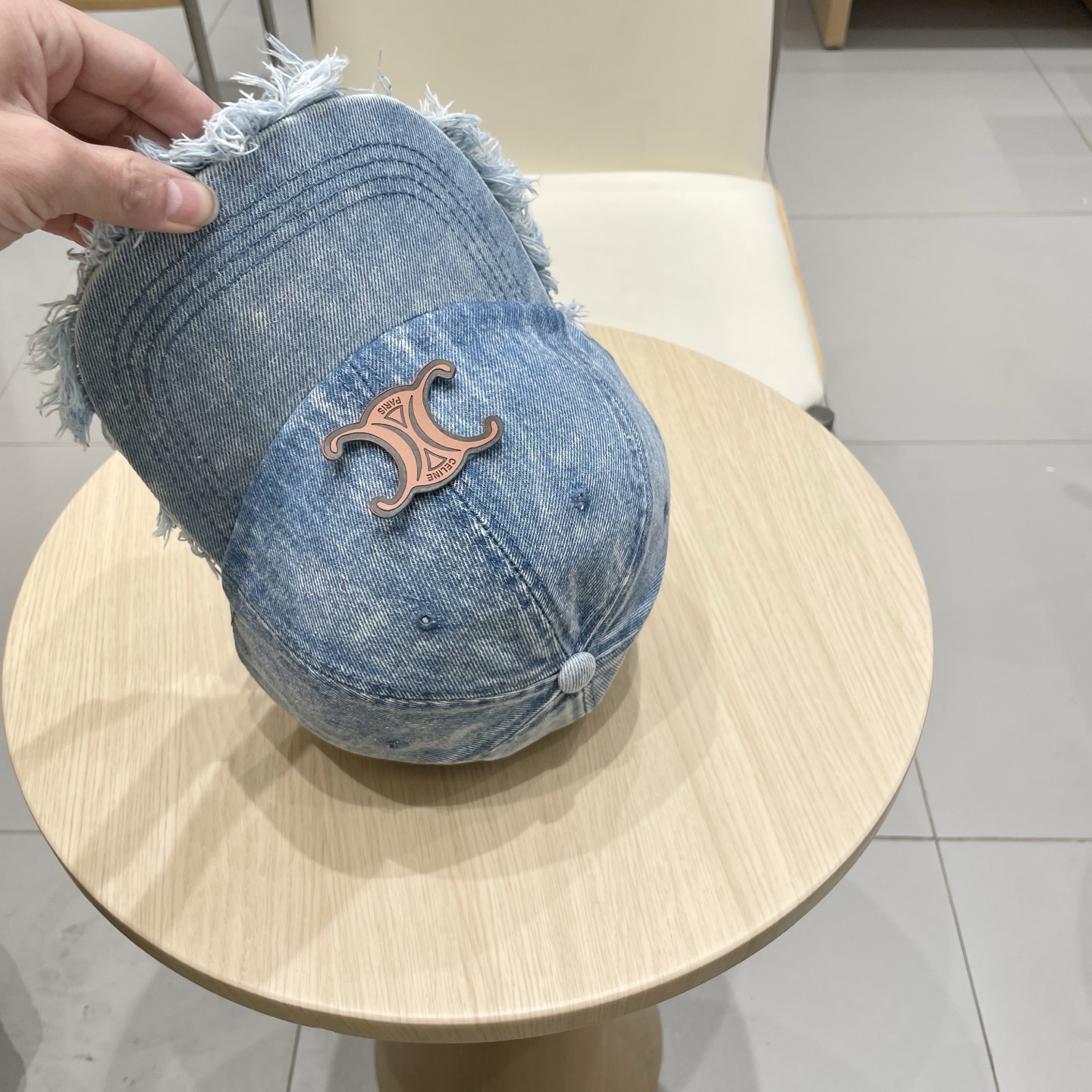  塞琳celine牛仔鸭舌帽子女洗水做旧毛边棒球帽时尚个性百搭帽子男