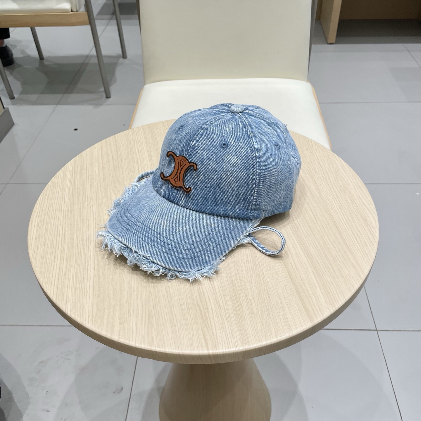  塞琳celine牛仔鸭舌帽子女洗水做旧毛边棒球帽时尚个性百搭帽子男