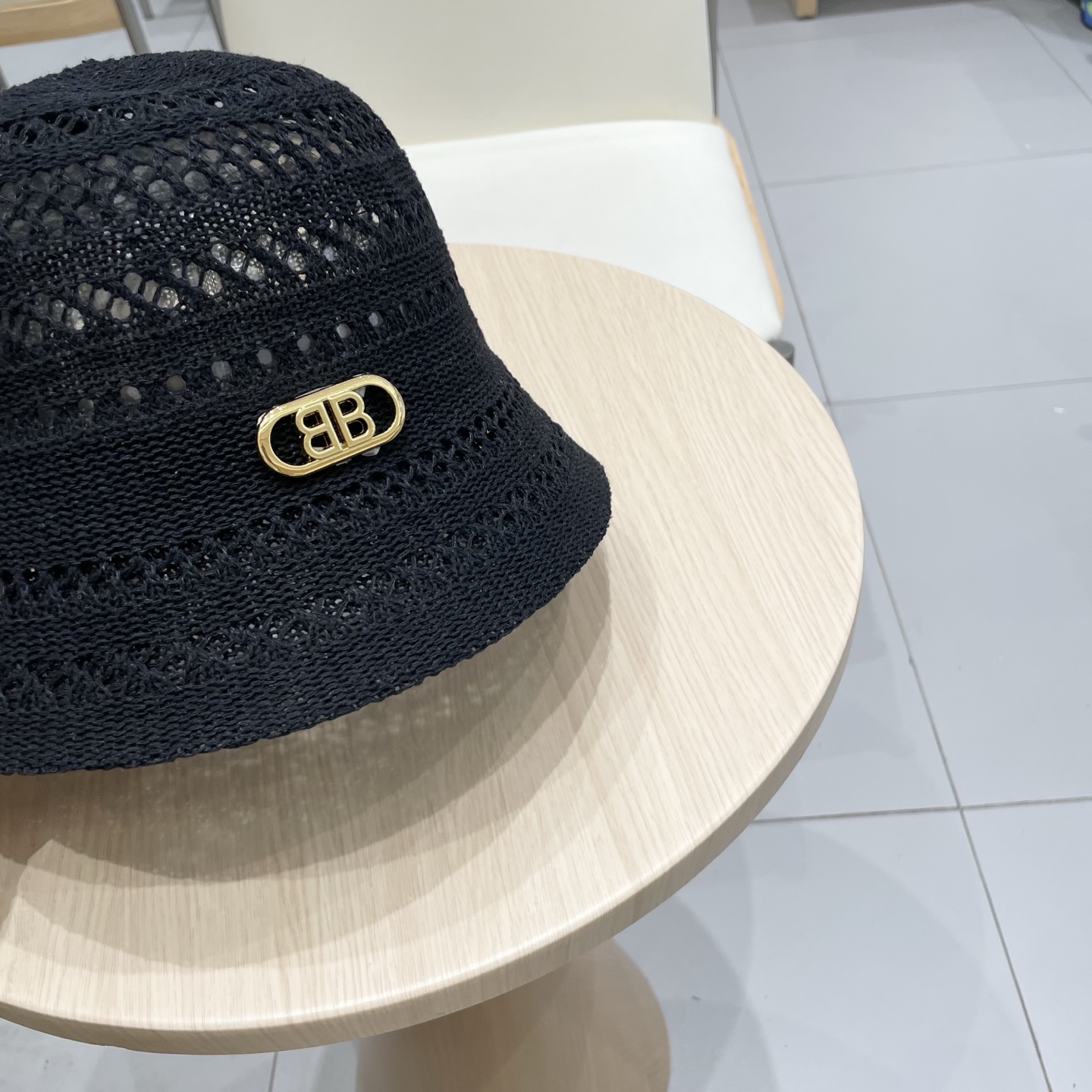   BALENCIAGA巴黎世家花纹条纹休闲复古时尚百搭街头出游盆帽渔夫帽画家帽新款