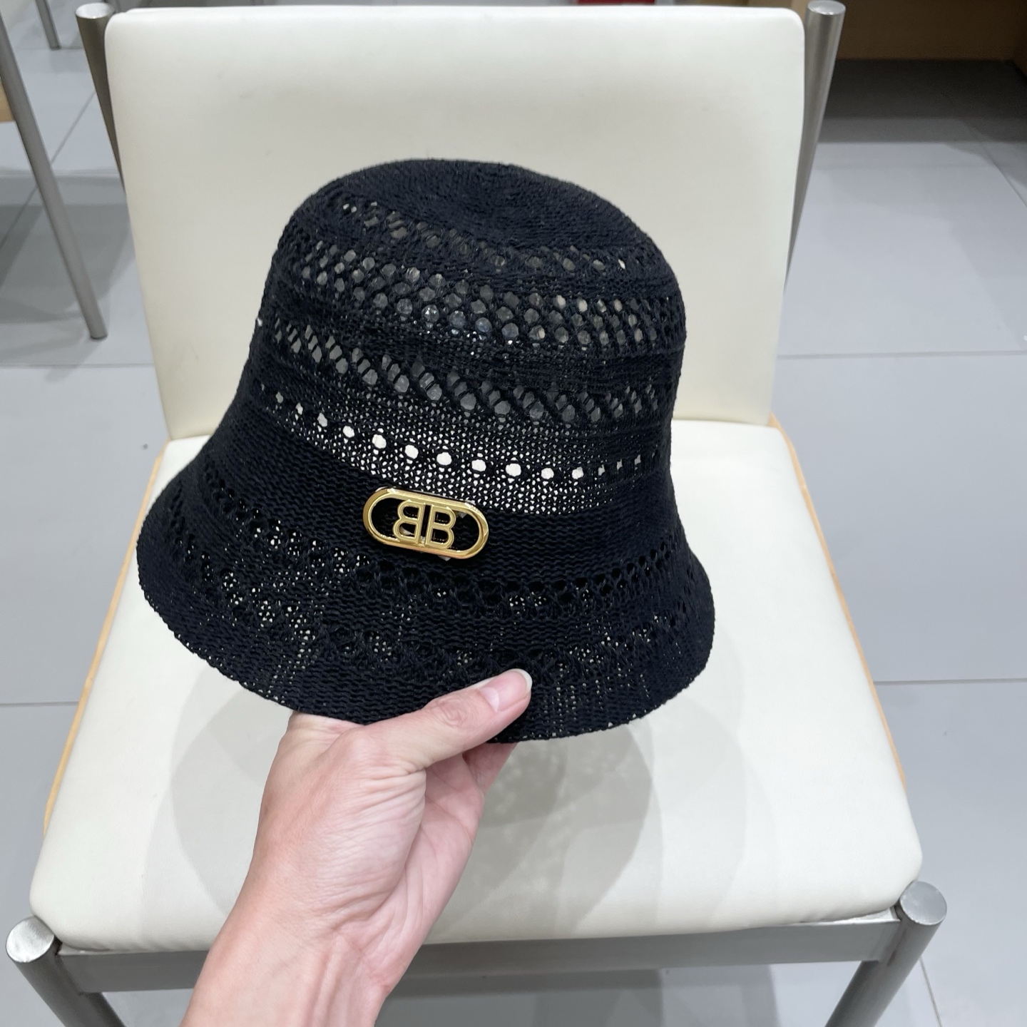   BALENCIAGA巴黎世家花纹条纹休闲复古时尚百搭街头出游盆帽渔夫帽画家帽新款