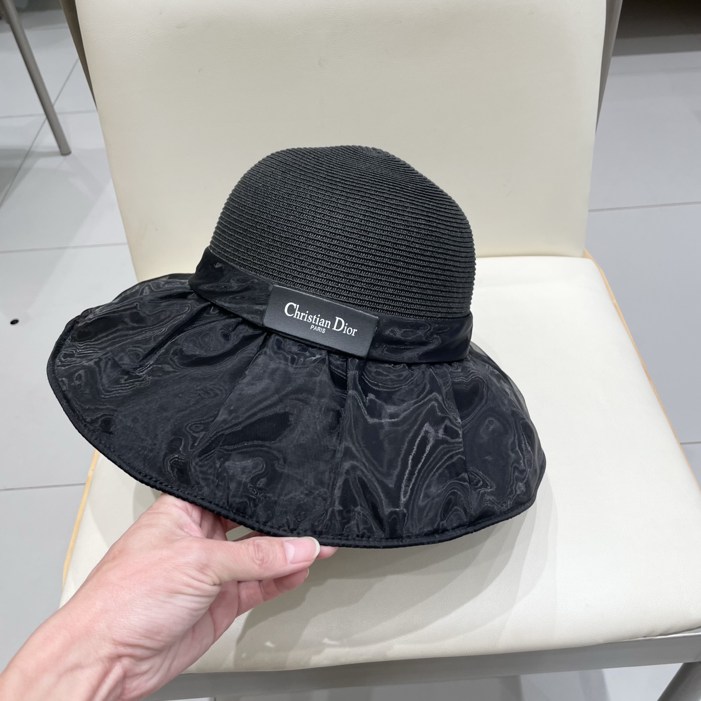  DIOR迪奥夏季遮阳防晒防紫外线渔夫帽子女款2025新款户外大帽檐遮脸太阳帽