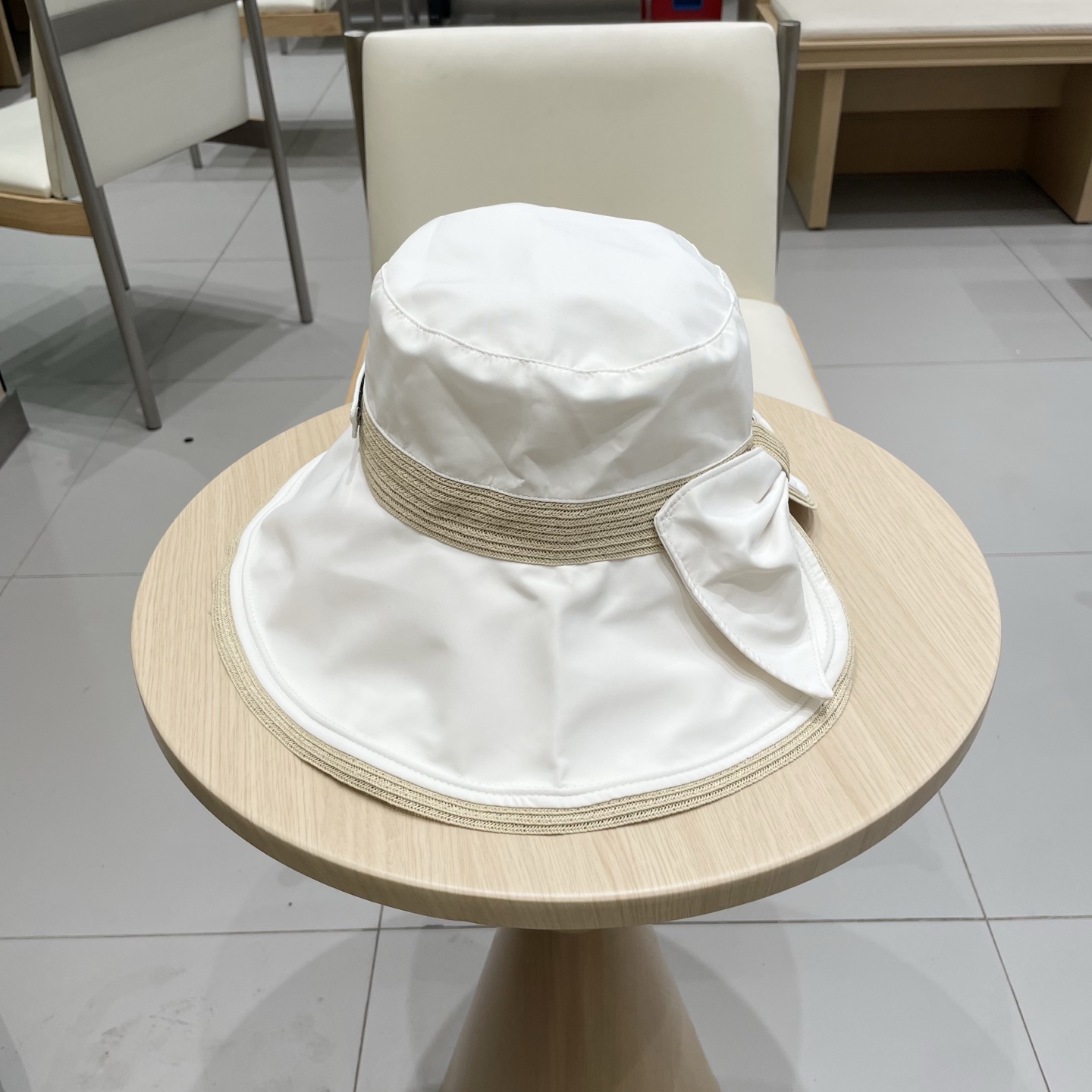  2025渔夫帽女春夏季百搭防晒可折叠盆帽新款拼接细草蝴蝶结太阳帽